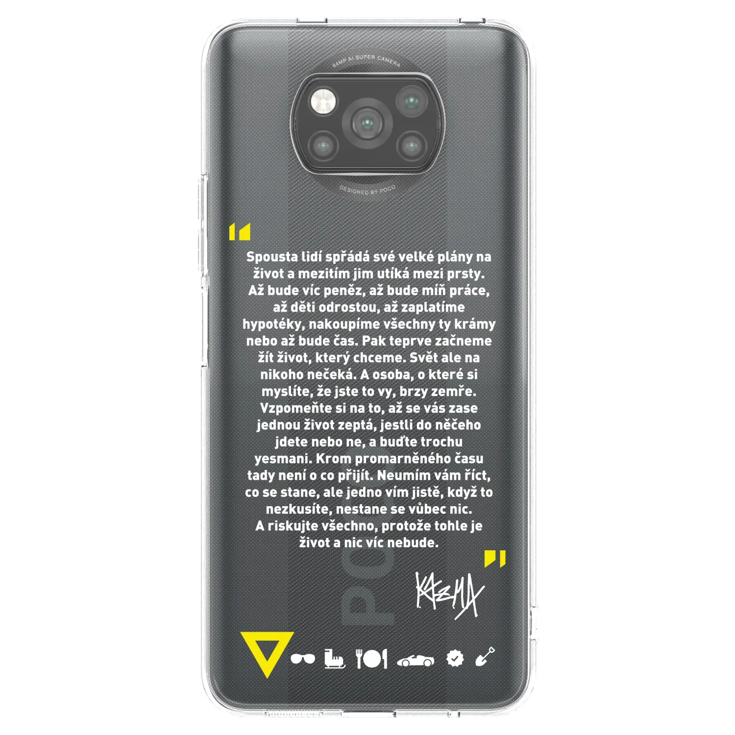 Picasee silikonový černý obal pro Xiaomi Poco X3 - Kazma - BUĎTE TROCHU YESMANI