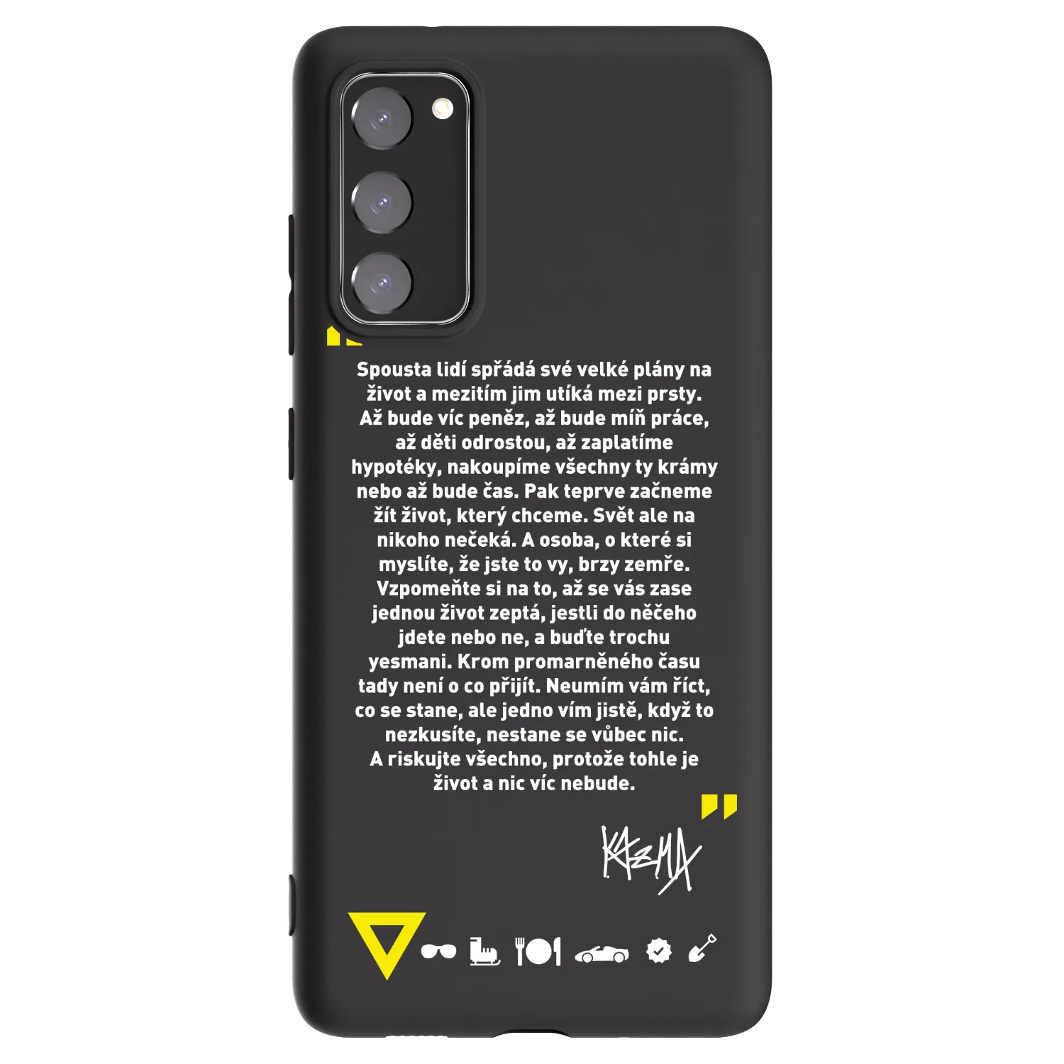 Picasee silikonový černý obal pro Samsung Galaxy S20 FE - Kazma - BUĎTE TROCHU YESMANI