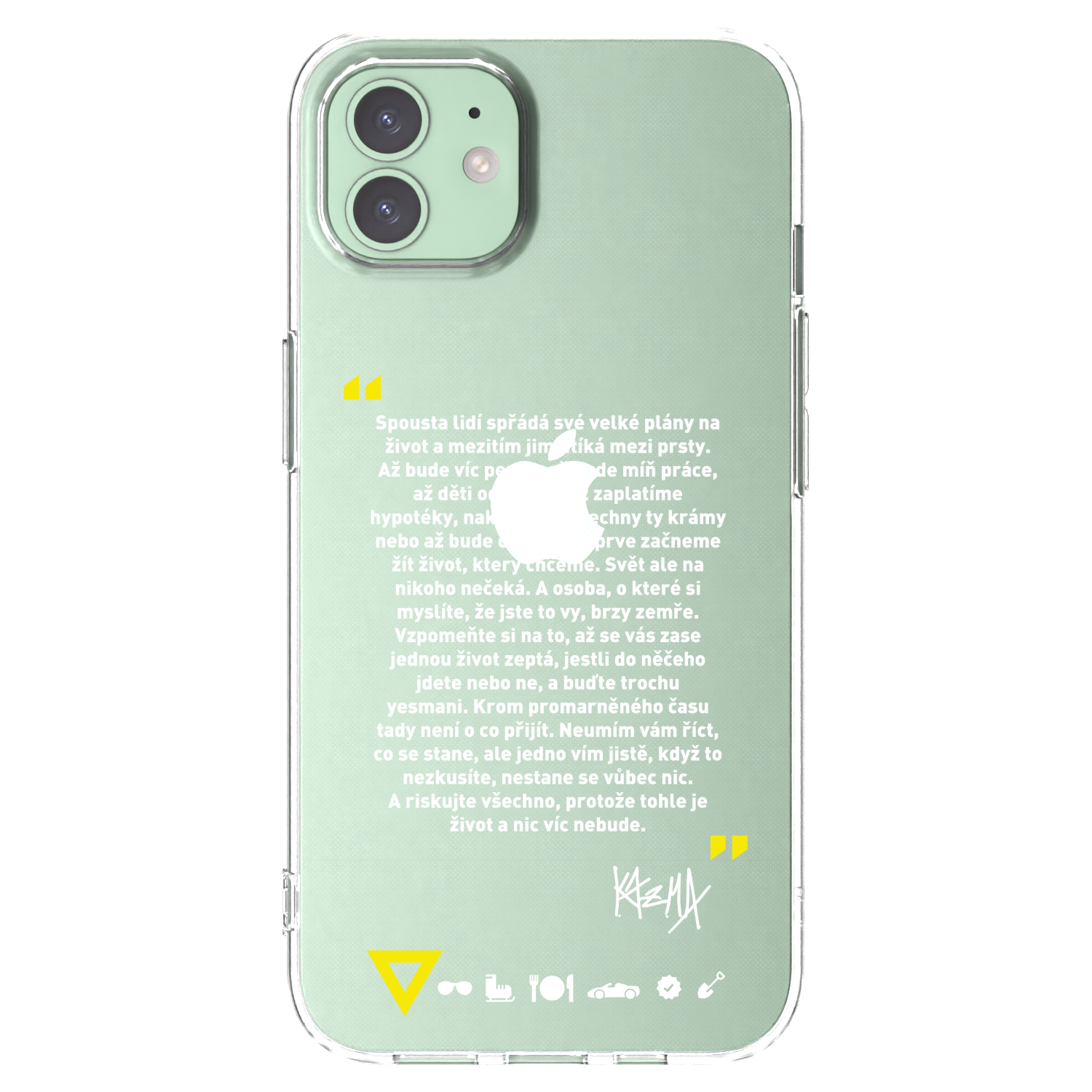 Picasee silikonový průhledný obal pro Apple iPhone 12 - Kazma - BUĎTE TROCHU YESMANI