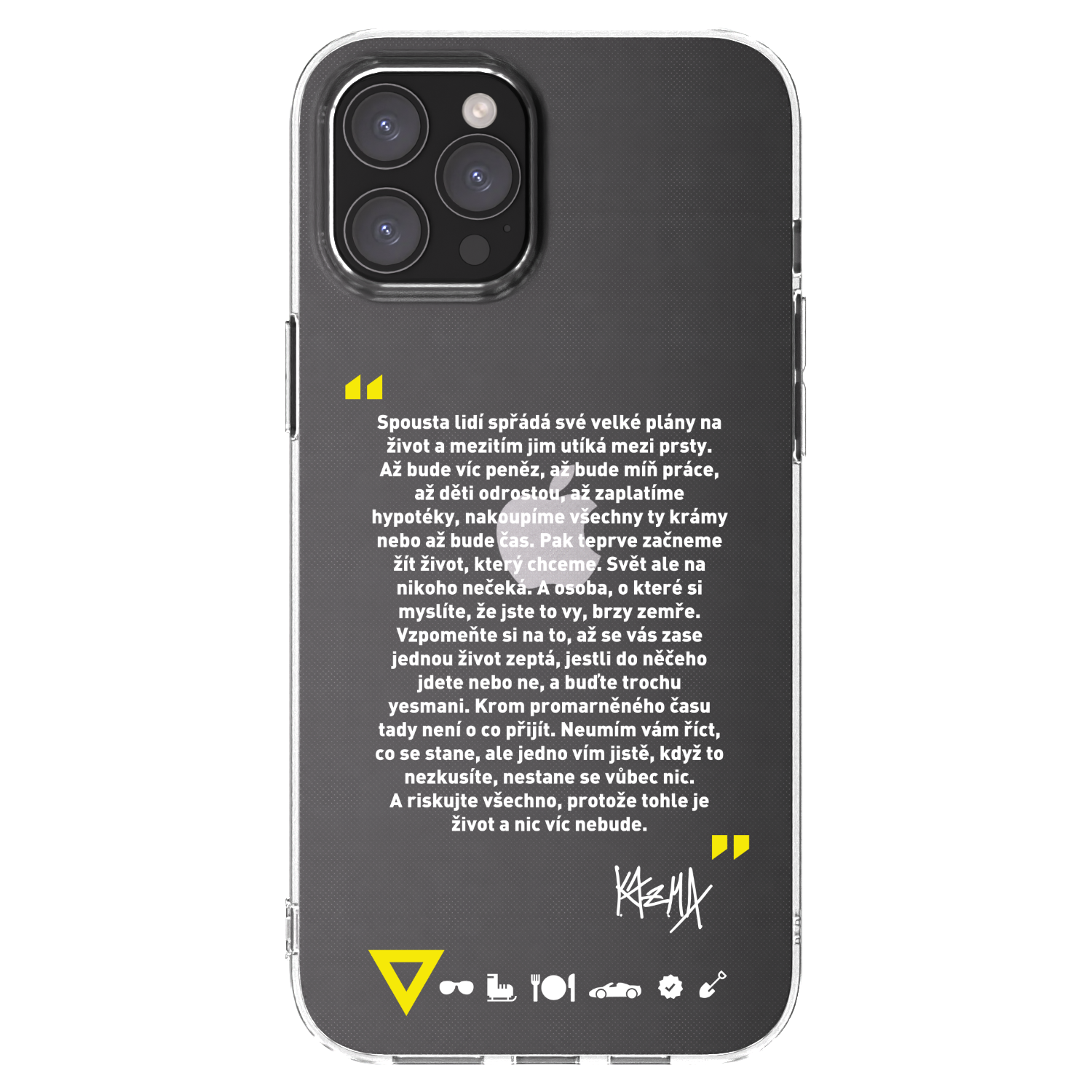 Picasee silikonový průhledný obal pro Apple iPhone 12 Pro Max - Kazma - BUĎTE TROCHU YESMANI