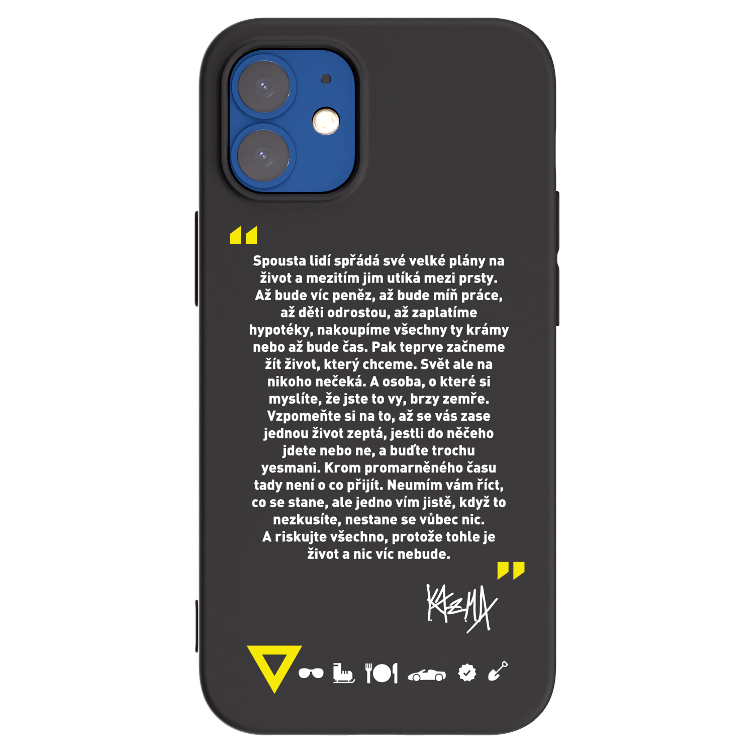 Picasee silikonový černý obal pro Apple iPhone 12 mini - Kazma - BUĎTE TROCHU YESMANI