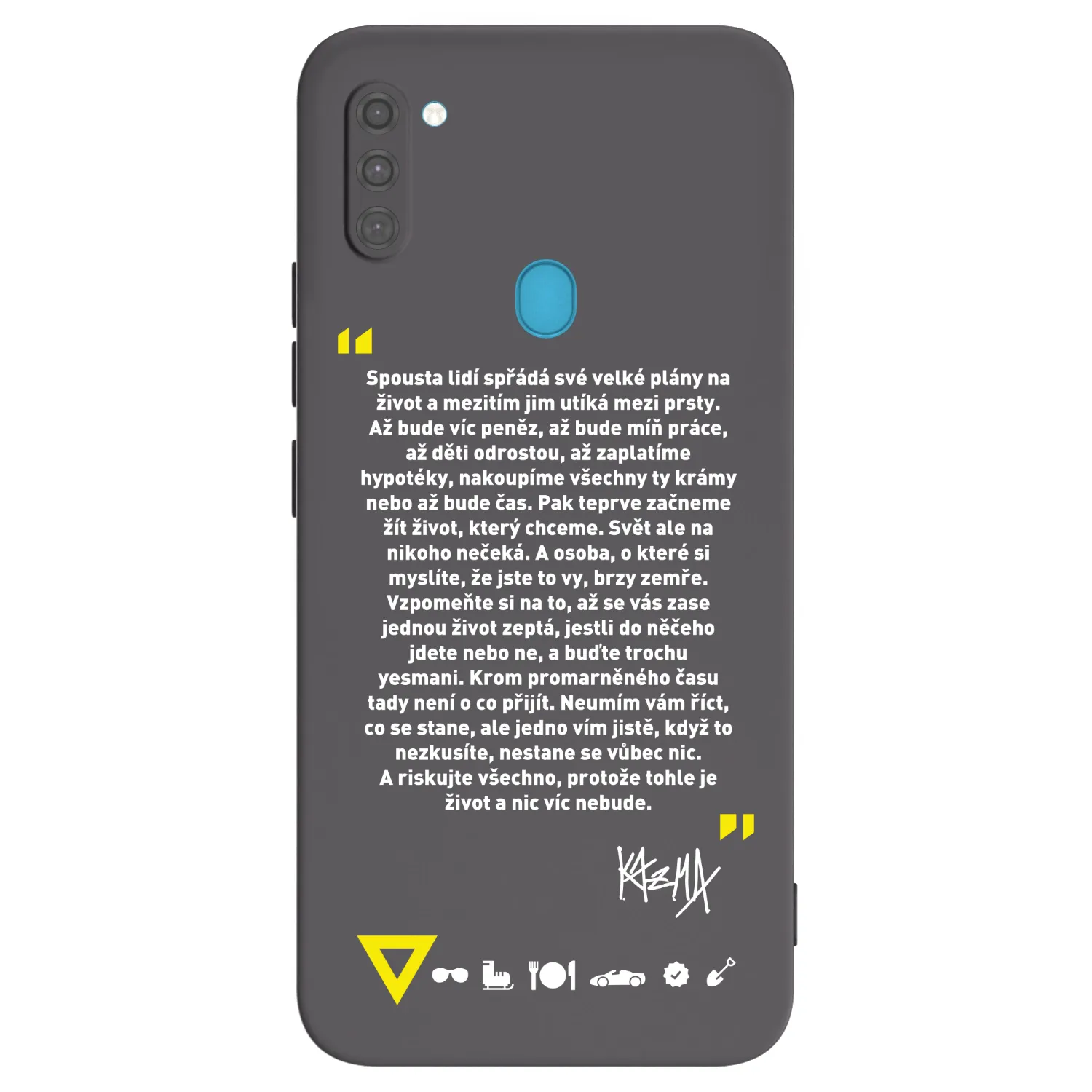 Picasee silikonový černý obal pro Samsung Galaxy M11 - Kazma - BUĎTE TROCHU YESMANI