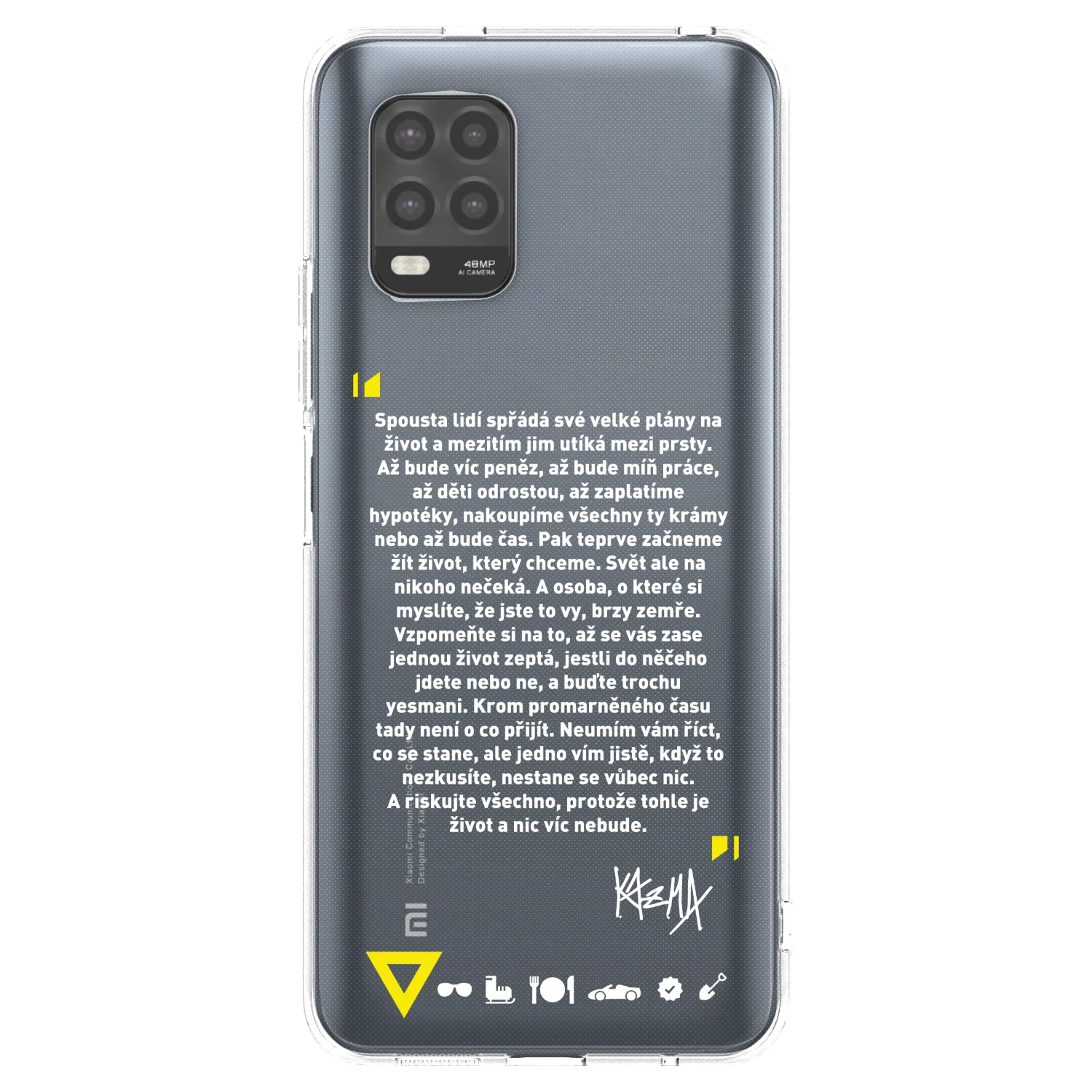 Picasee silikonový průhledný obal pro Xiaomi Mi 10 Lite - Kazma - BUĎTE TROCHU YESMANI