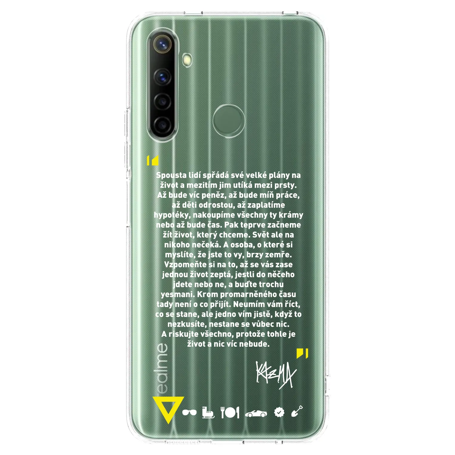 Picasee silikonový průhledný obal pro Realme 6i - Kazma - BUĎTE TROCHU YESMANI