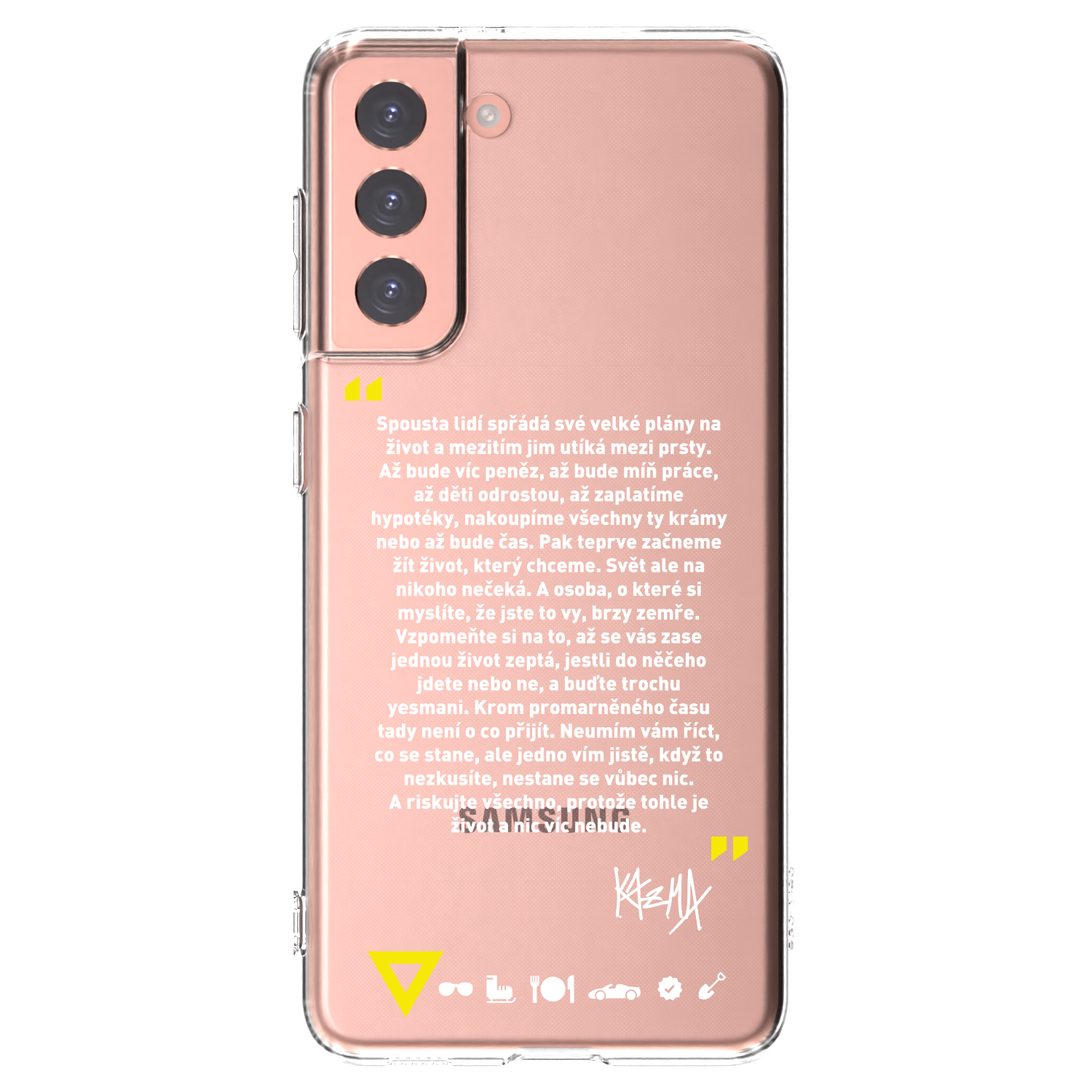 Picasee silikonový průhledný obal pro Samsung Galaxy S21 5G G991B - Kazma - BUĎTE TROCHU YESMANI
