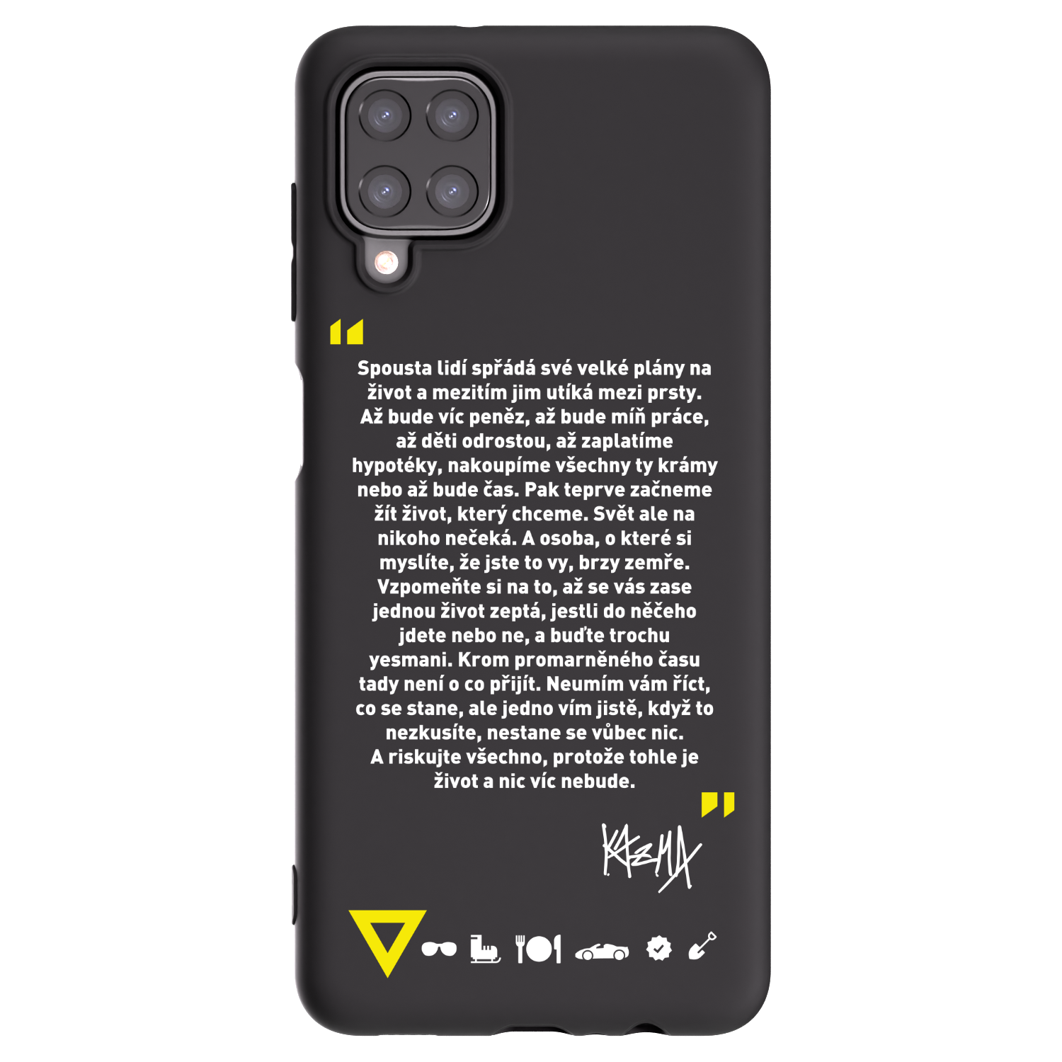 Picasee silikonový černý obal pro Samsung Galaxy A12 A125F - Kazma - BUĎTE TROCHU YESMANI