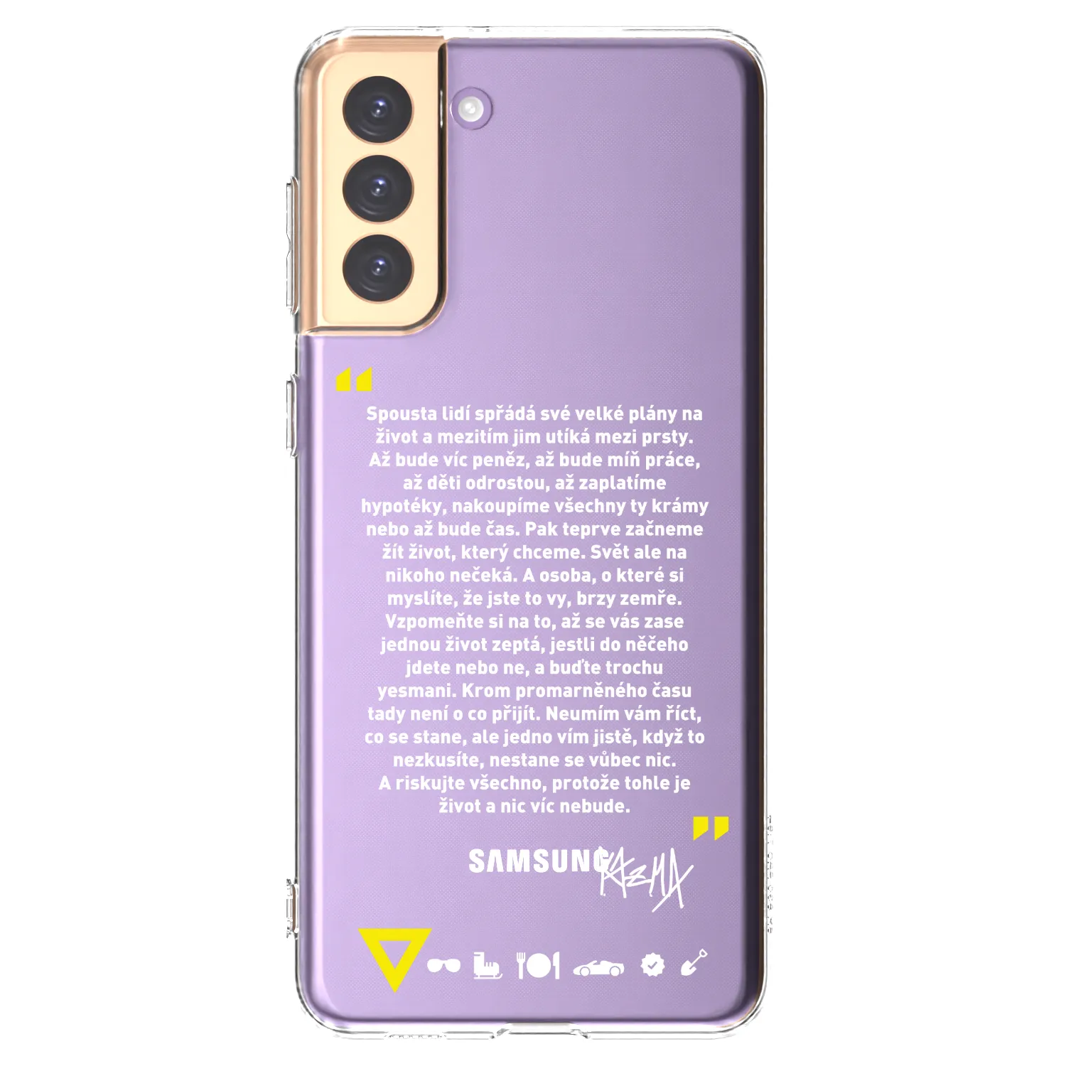 Picasee silikonový průhledný obal pro Samsung Galaxy S21+ 5G G996F - Kazma - BUĎTE TROCHU YESMANI