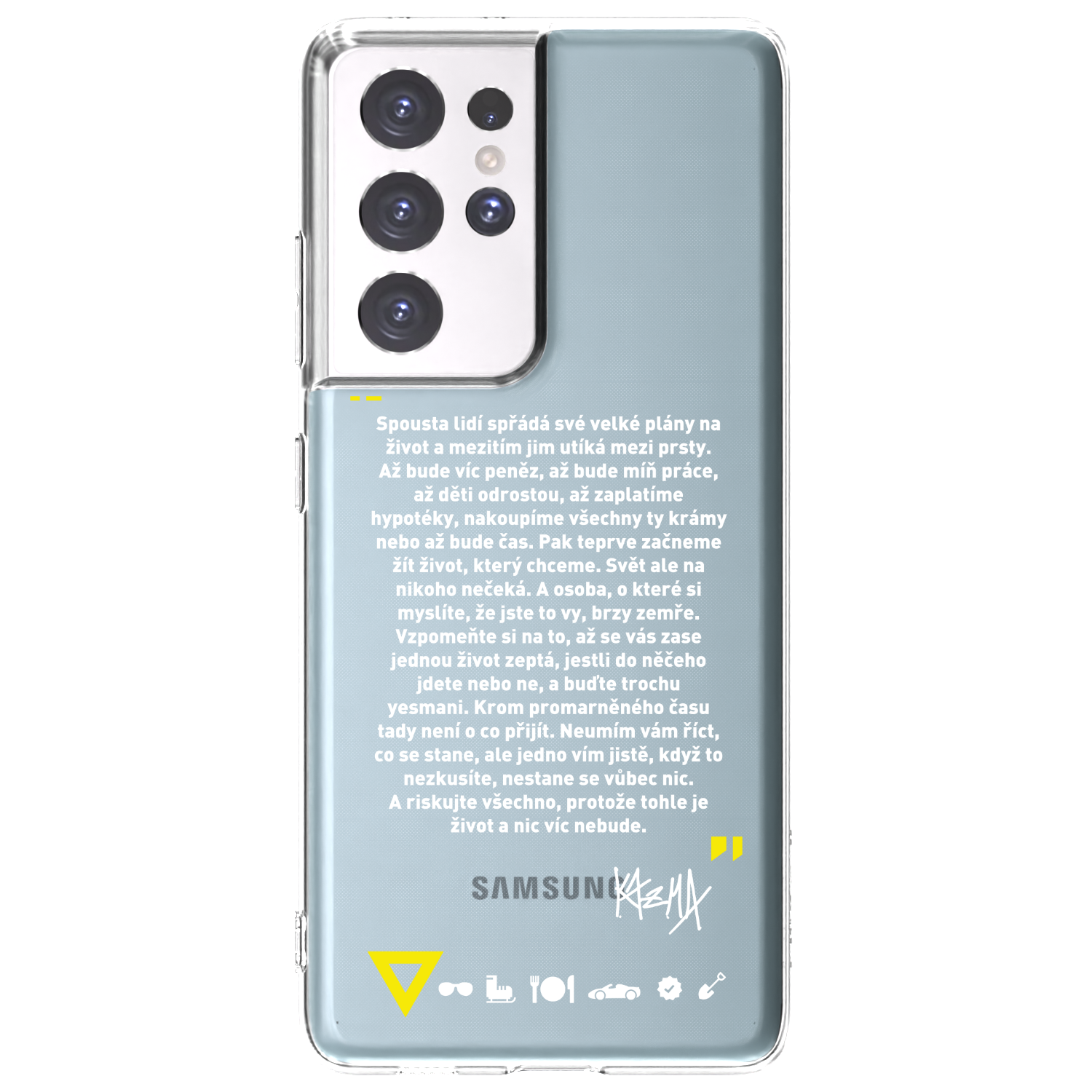Picasee silikonový průhledný obal pro Samsung Galaxy S21 Ultra 5G G998B - Kazma - BUĎTE TROCHU YESMANI