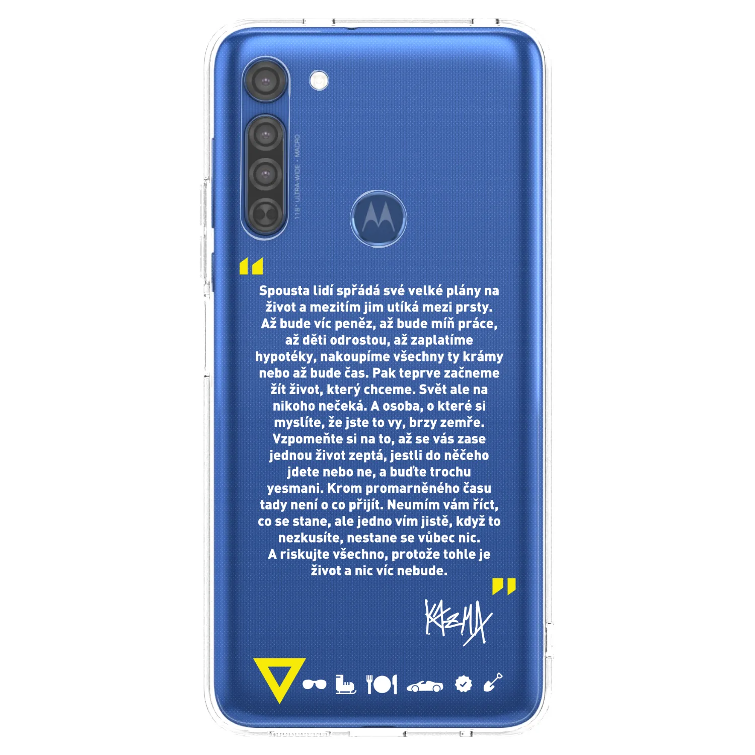 Picasee silikonový průhledný obal pro Motorola Moto G8 - Kazma - BUĎTE TROCHU YESMANI