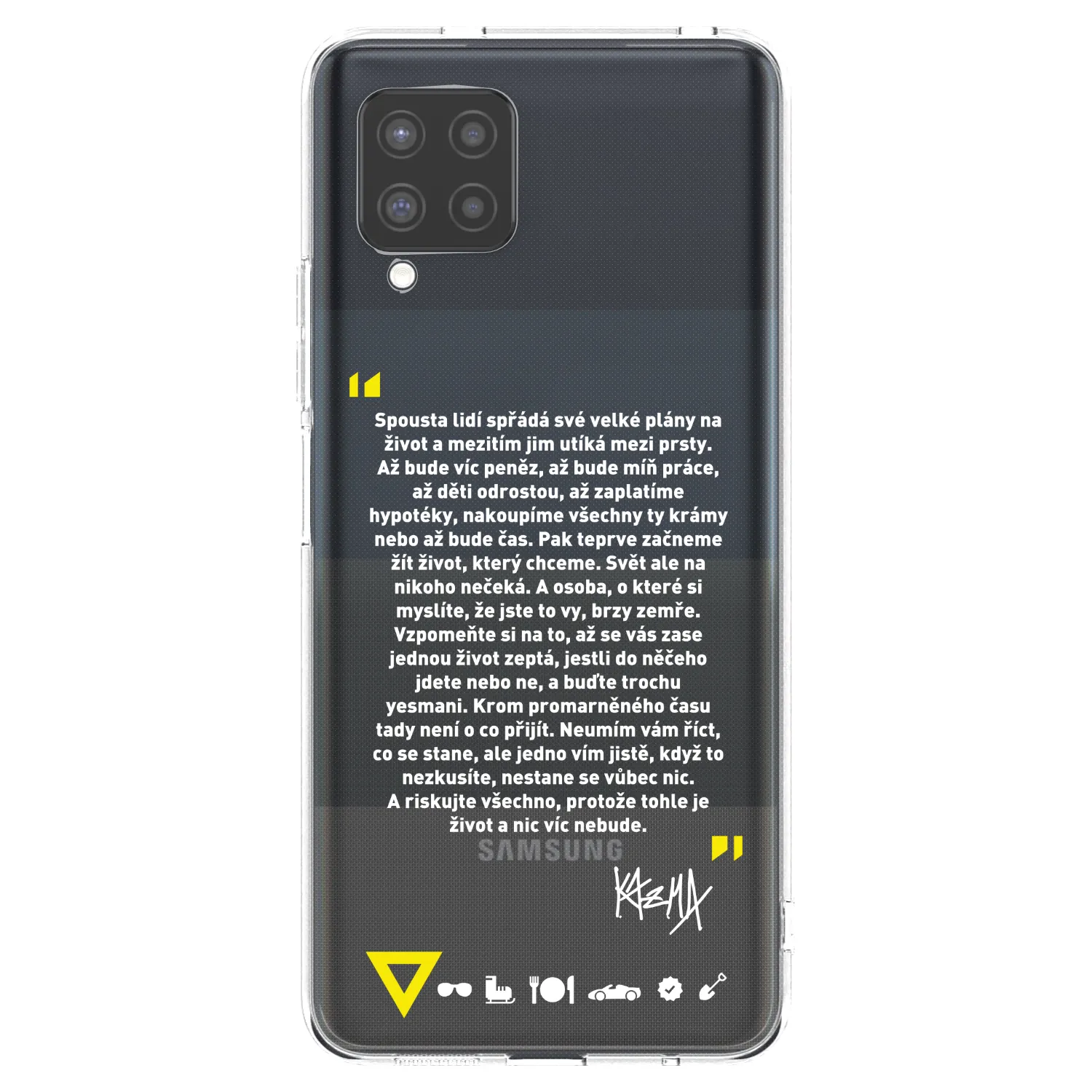 Picasee silikonový průhledný obal pro Samsung Galaxy A42 A426B - Kazma - BUĎTE TROCHU YESMANI