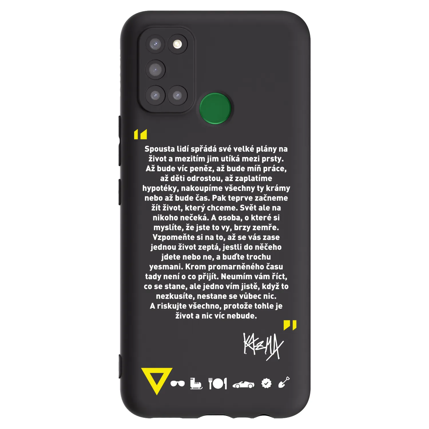 Picasee silikonový černý obal pro Realme 7i - Kazma - BUĎTE TROCHU YESMANI