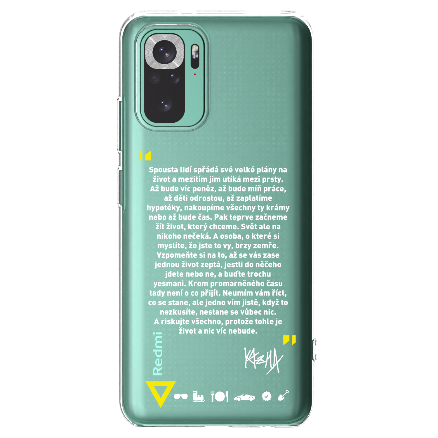 Picasee silikonový průhledný obal pro Xiaomi Redmi Note 10 Pro - Kazma - BUĎTE TROCHU YESMANI
