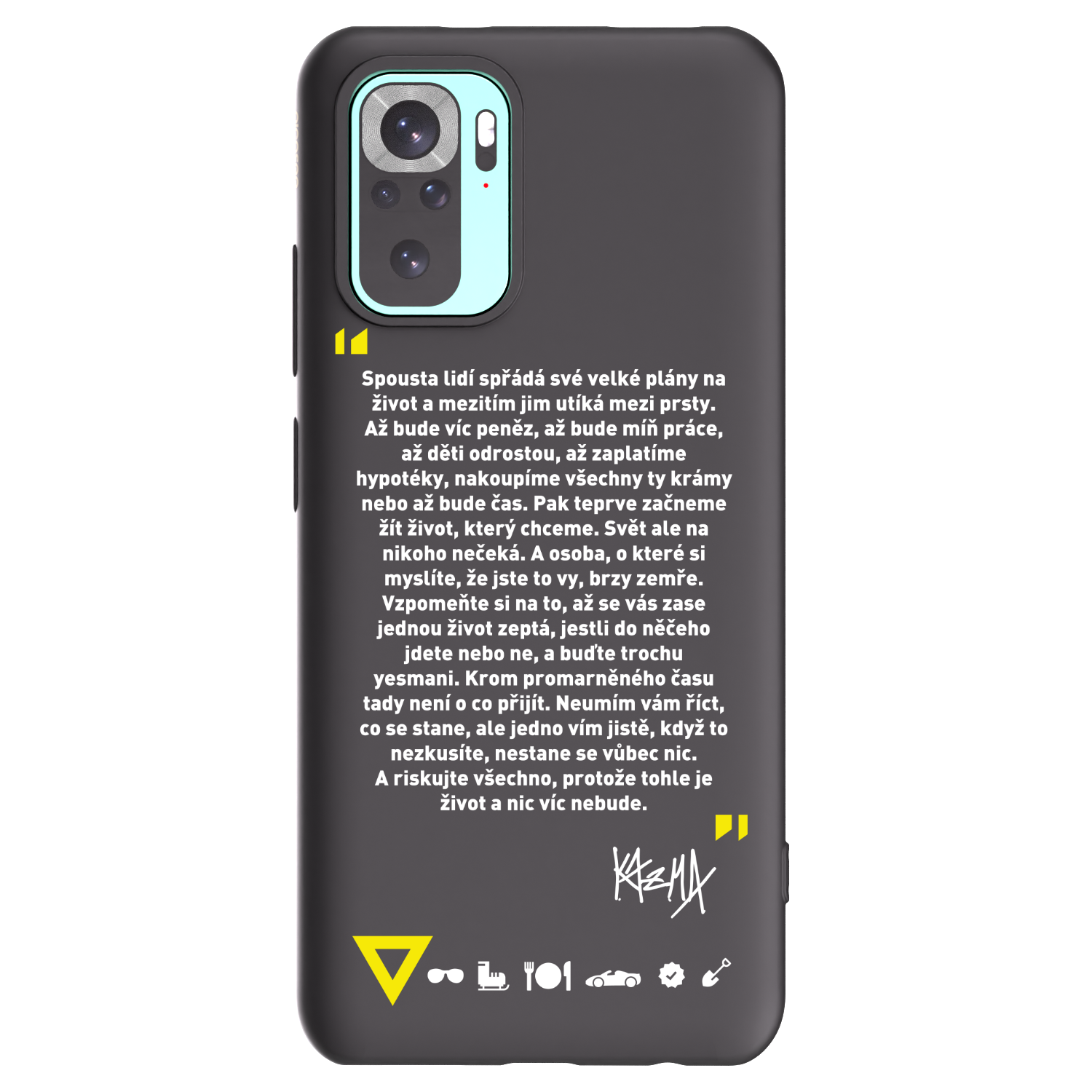 Picasee silikonový černý obal pro Xiaomi Redmi Note 10 Pro - Kazma - BUĎTE TROCHU YESMANI