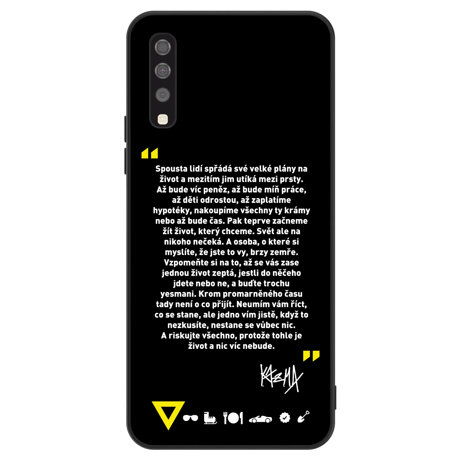 Picasee ULTIMATE CASE pro Samsung Galaxy A70 A705F - Kazma - BUĎTE TROCHU YESMANI