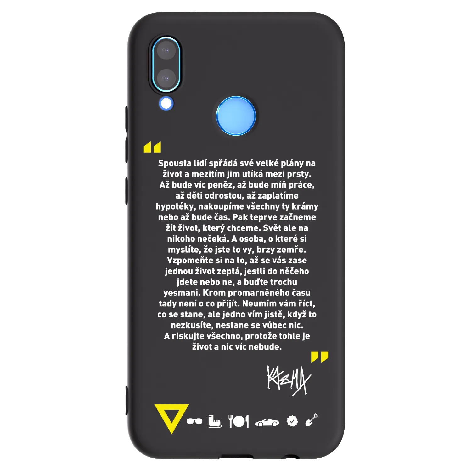 Picasee silikonový černý obal pro Huawei P20 Lite - Kazma - BUĎTE TROCHU YESMANI