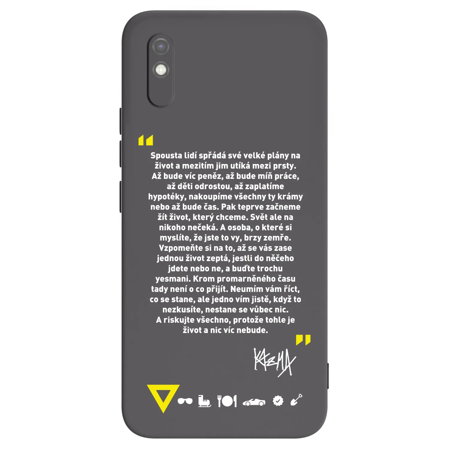 Picasee silikonový černý obal pro Xiaomi Redmi 9AT - Kazma - BUĎTE TROCHU YESMANI