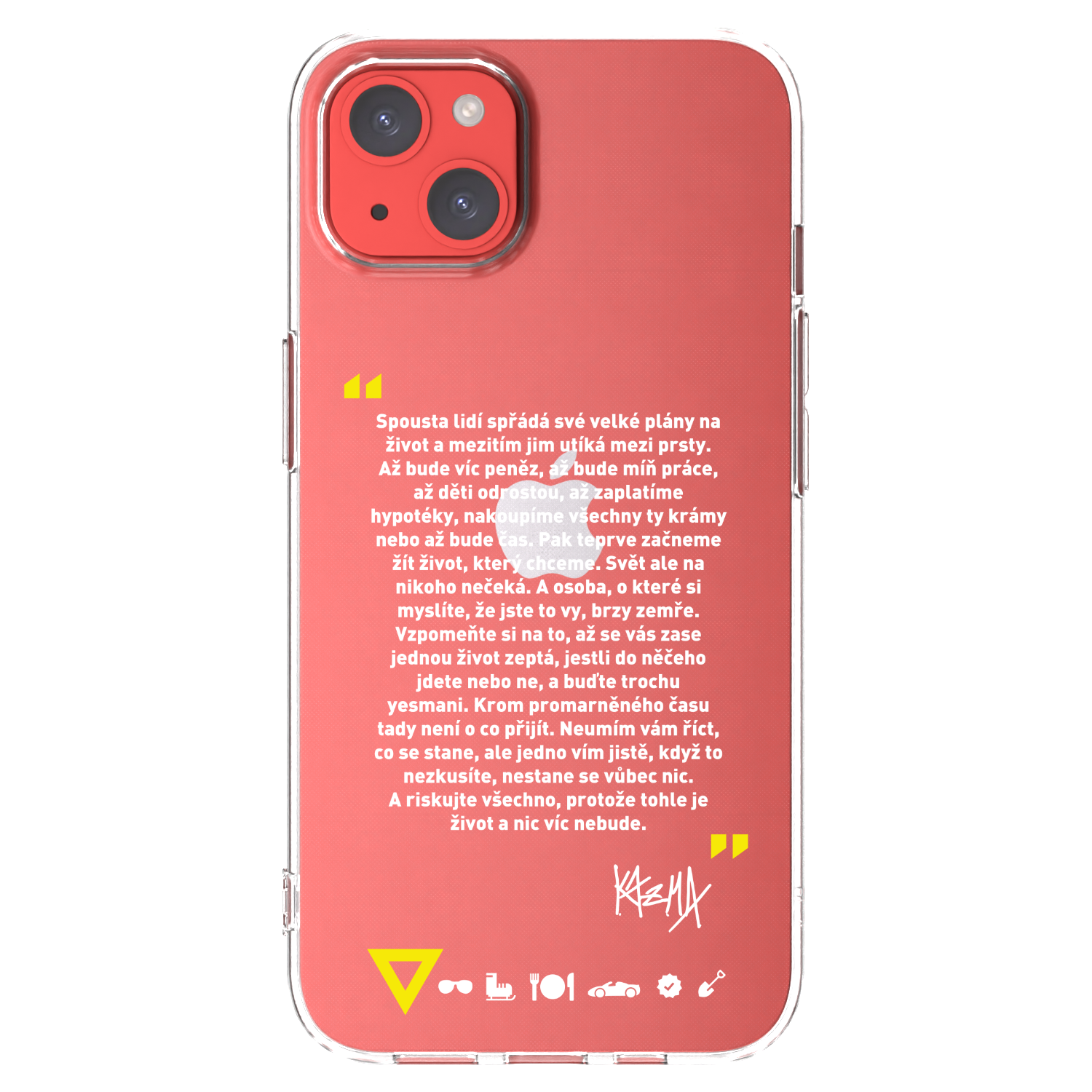 Picasee silikonový průhledný obal pro Apple iPhone 13 - Kazma - BUĎTE TROCHU YESMANI