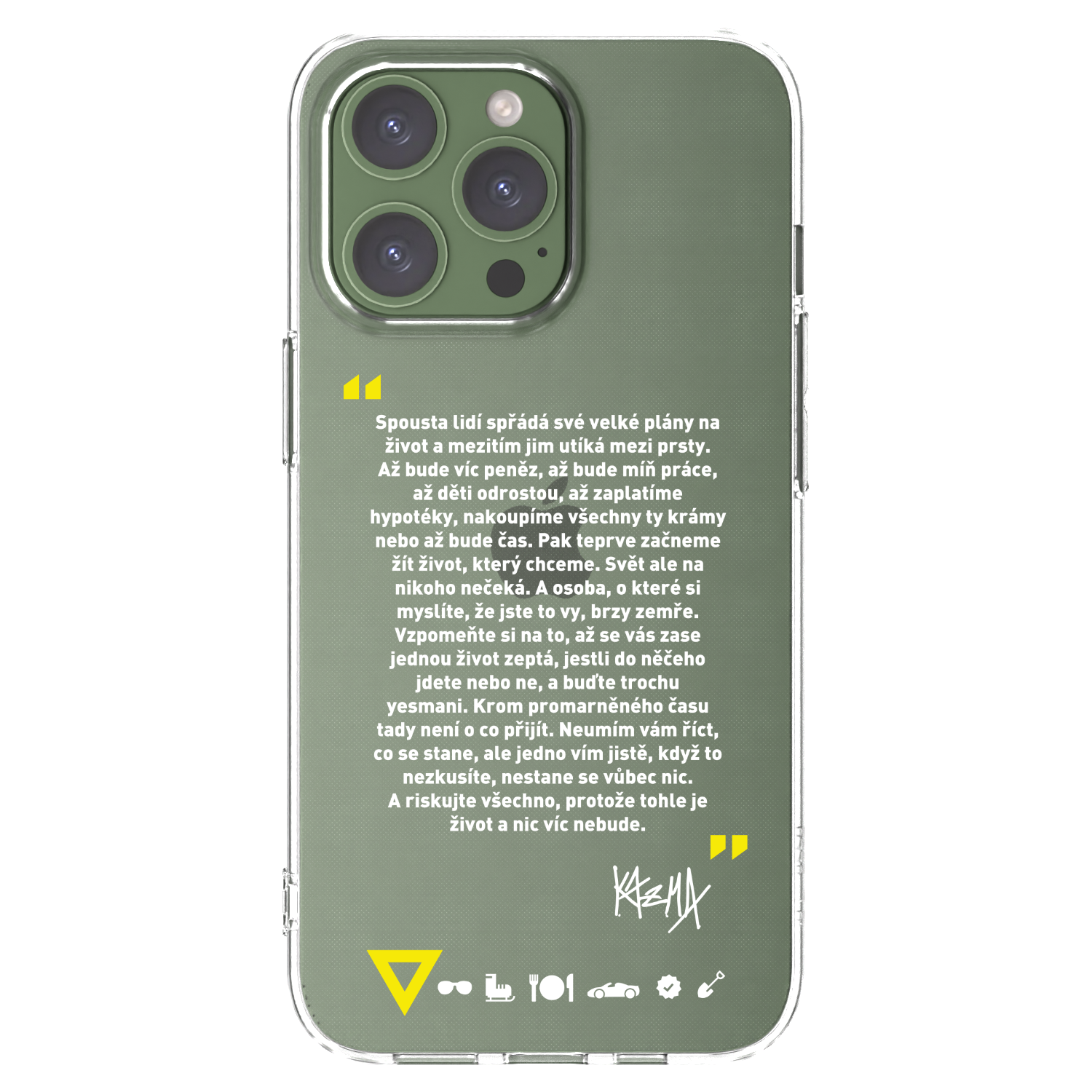 Picasee silikonový průhledný obal pro Apple iPhone 13 Pro - Kazma - BUĎTE TROCHU YESMANI