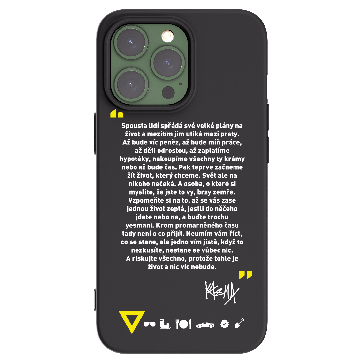Picasee silikonový černý obal pro Apple iPhone 13 Pro - Kazma - BUĎTE TROCHU YESMANI