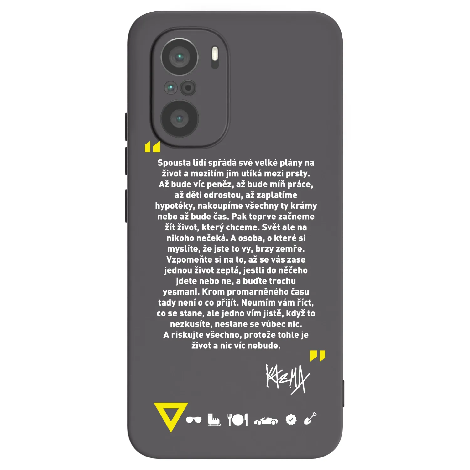 Picasee silikonový černý obal pro Xiaomi Poco F3 - Kazma - BUĎTE TROCHU YESMANI