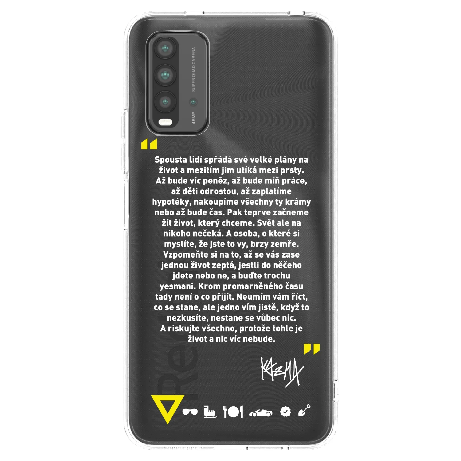 Picasee silikonový černý obal pro Xiaomi Redmi 9T - Kazma - BUĎTE TROCHU YESMANI