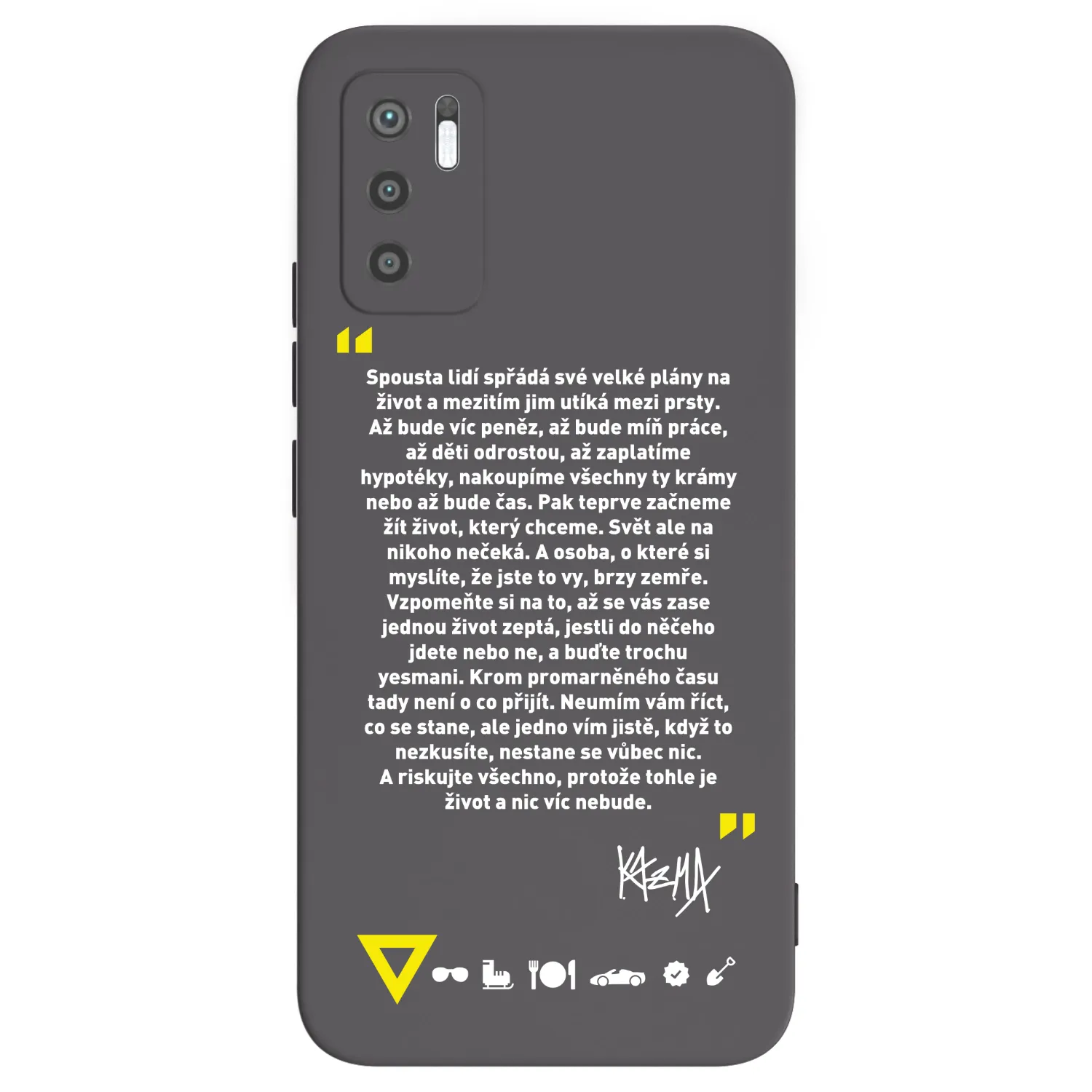 Picasee silikonový černý obal pro Xiaomi Redmi Note 10 5G - Kazma - BUĎTE TROCHU YESMANI