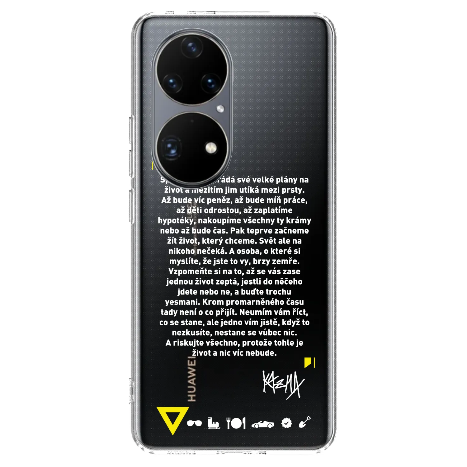 Picasee silikonový průhledný obal pro Huawei P50 - Kazma - BUĎTE TROCHU YESMANI