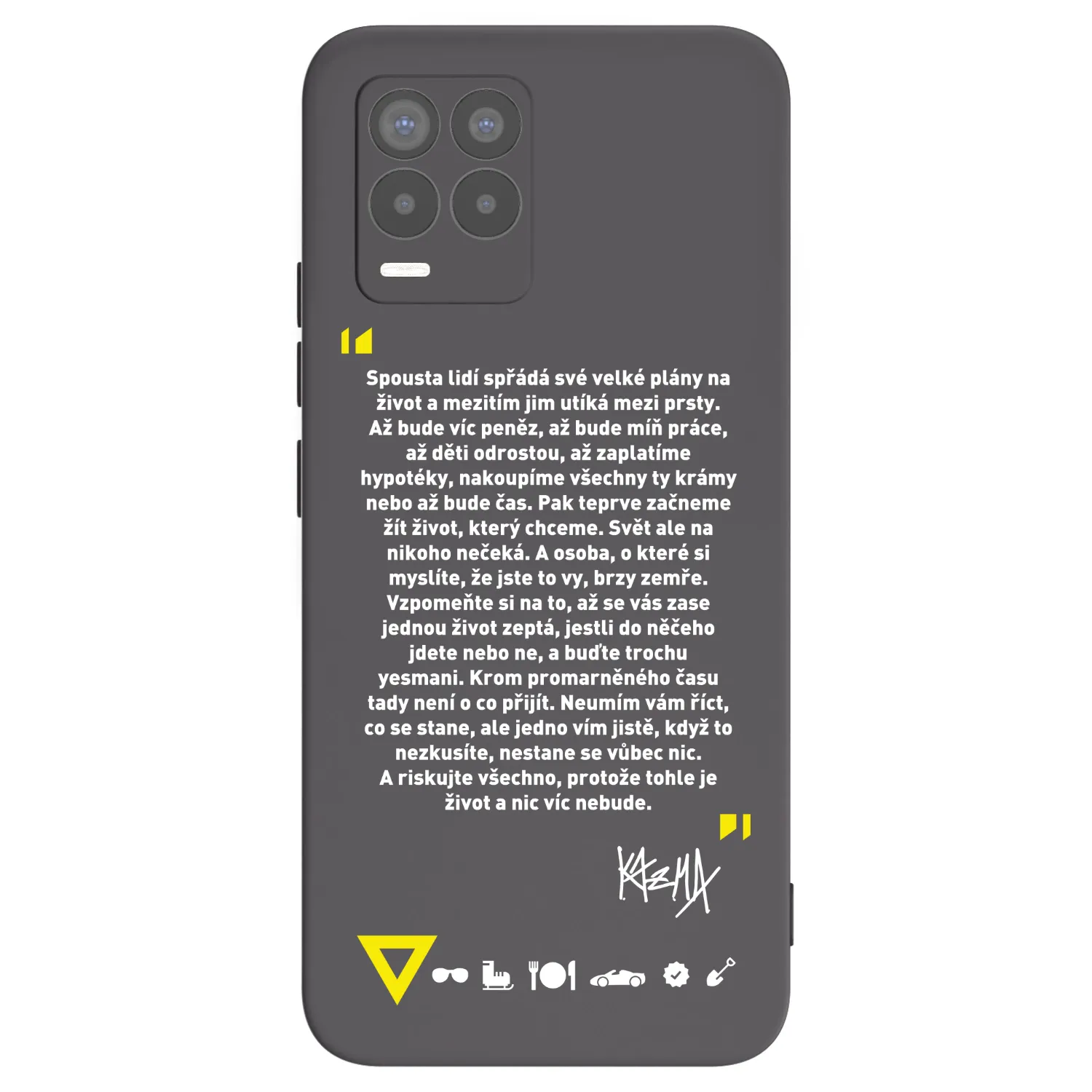 Picasee silikonový černý obal pro Realme 8 4G - Kazma - BUĎTE TROCHU YESMANI