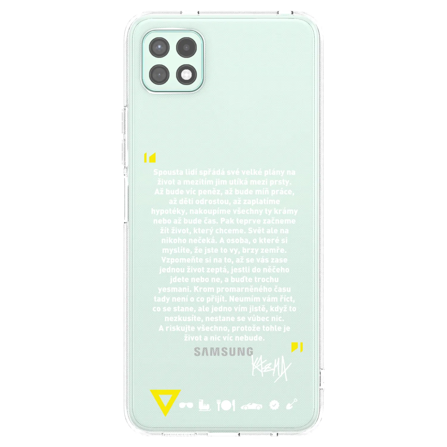 Picasee silikonový průhledný obal pro Samsung Galaxy A22 A226B 5G - Kazma - BUĎTE TROCHU YESMANI