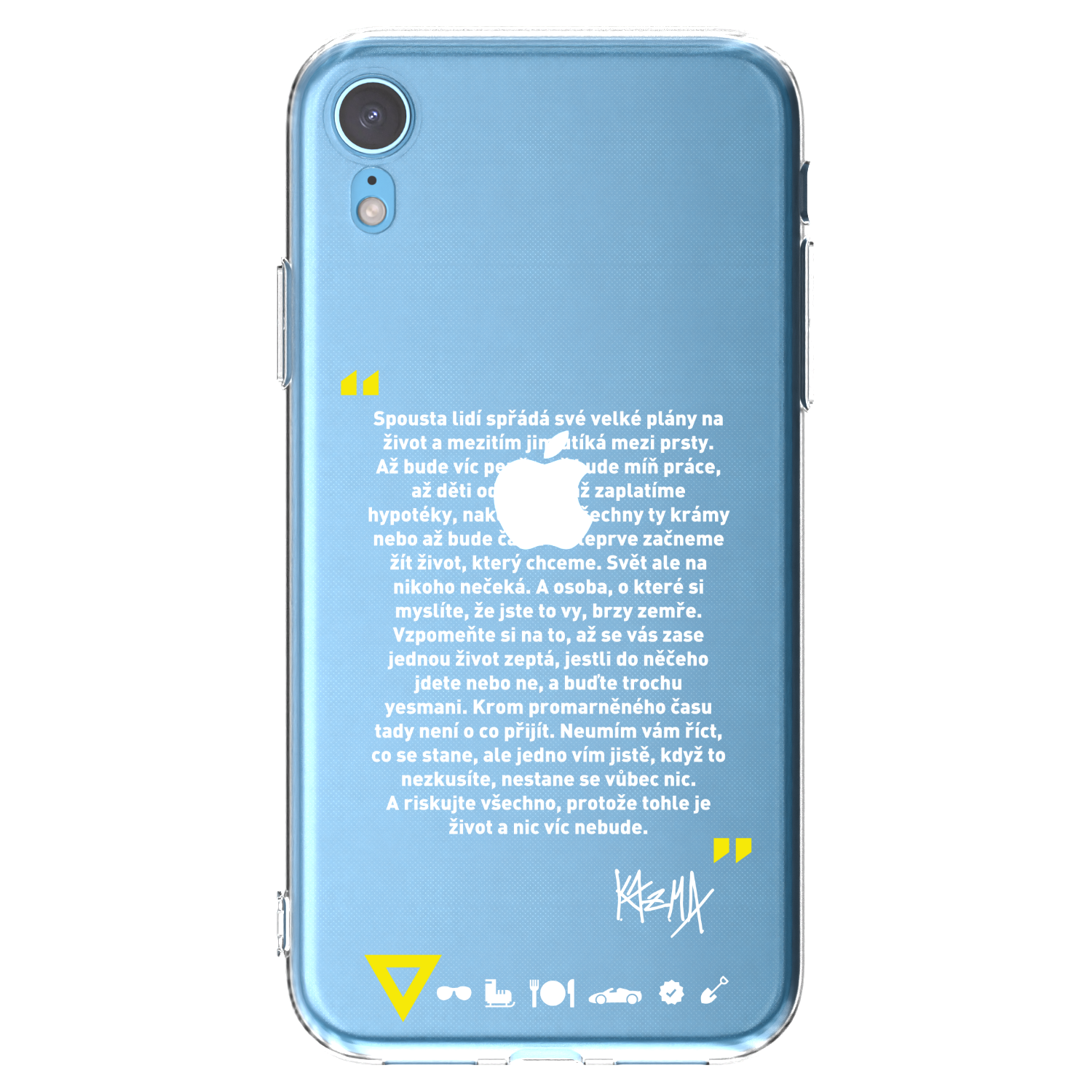 Picasee silikonový průhledný obal pro Apple iPhone XR - Kazma - BUĎTE TROCHU YESMANI