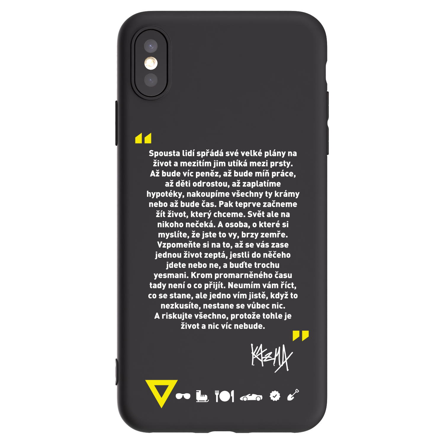 Picasee silikonový černý obal pro Apple iPhone XS Max - Kazma - BUĎTE TROCHU YESMANI