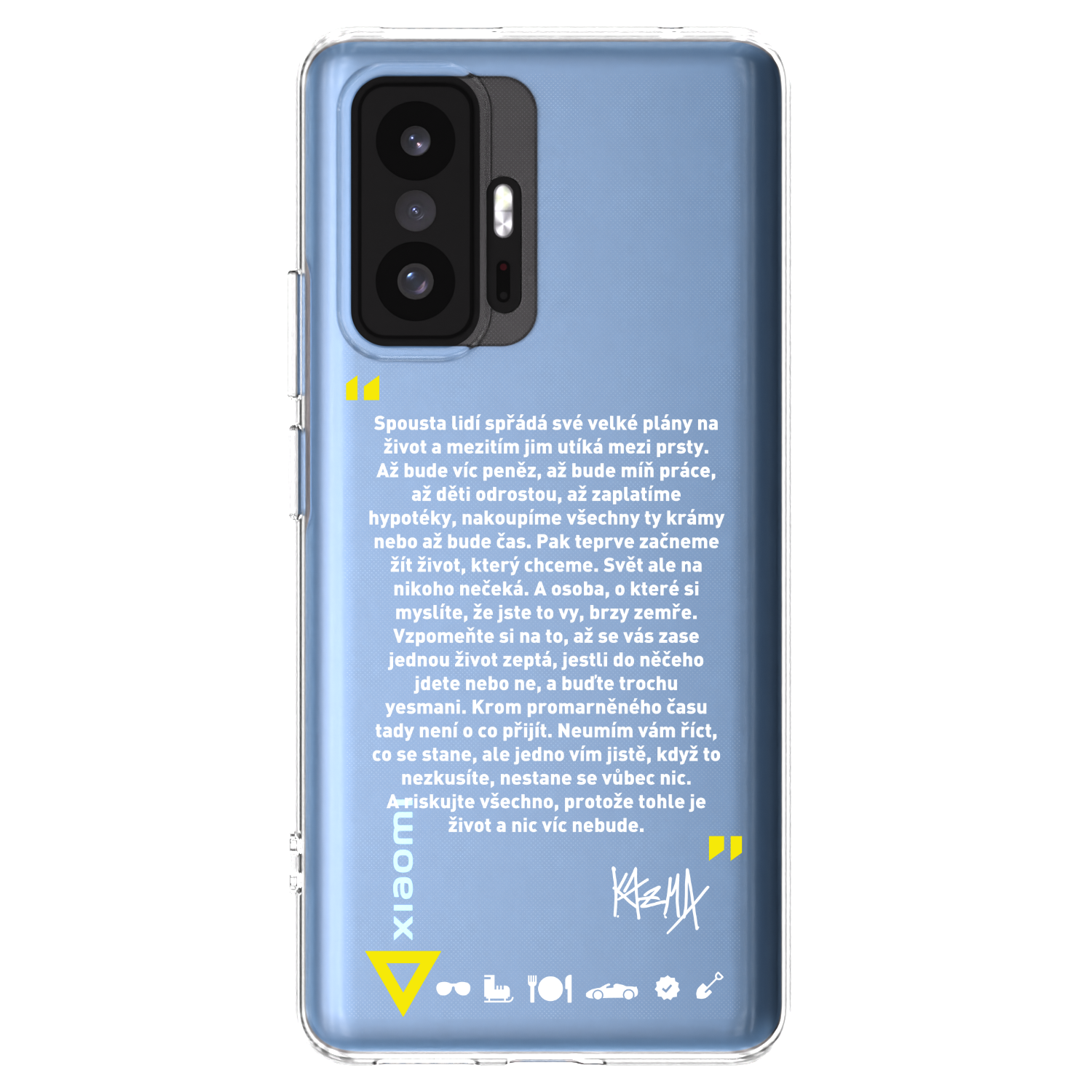 Picasee silikonový průhledný obal pro Xiaomi 11T - Kazma - BUĎTE TROCHU YESMANI