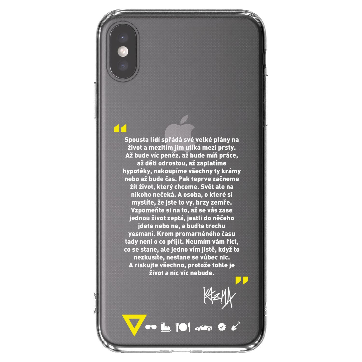Picasee silikonový průhledný obal pro Apple iPhone XS Max - Kazma - BUĎTE TROCHU YESMANI