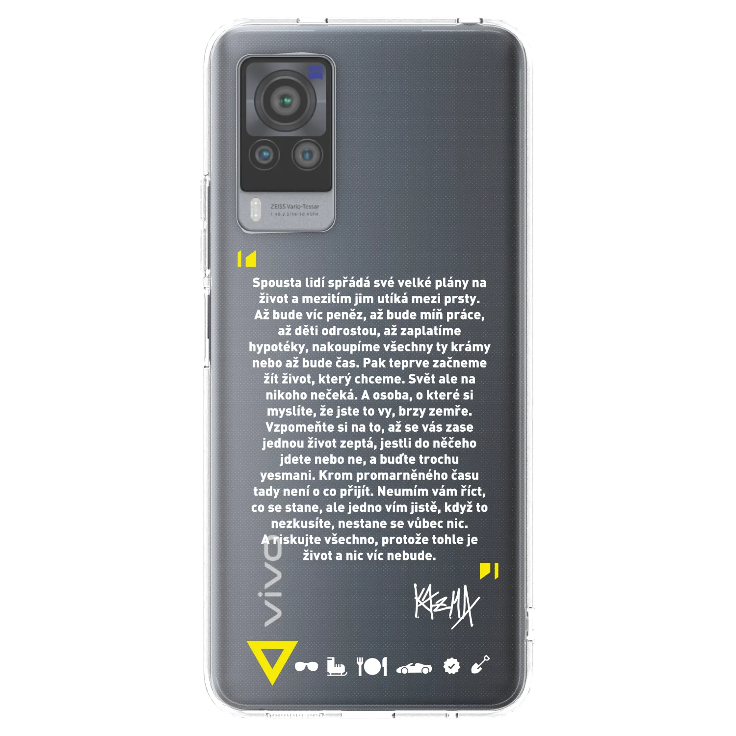 Picasee silikonový průhledný obal pro Vivo X60 Pro 5G - Kazma - BUĎTE TROCHU YESMANI