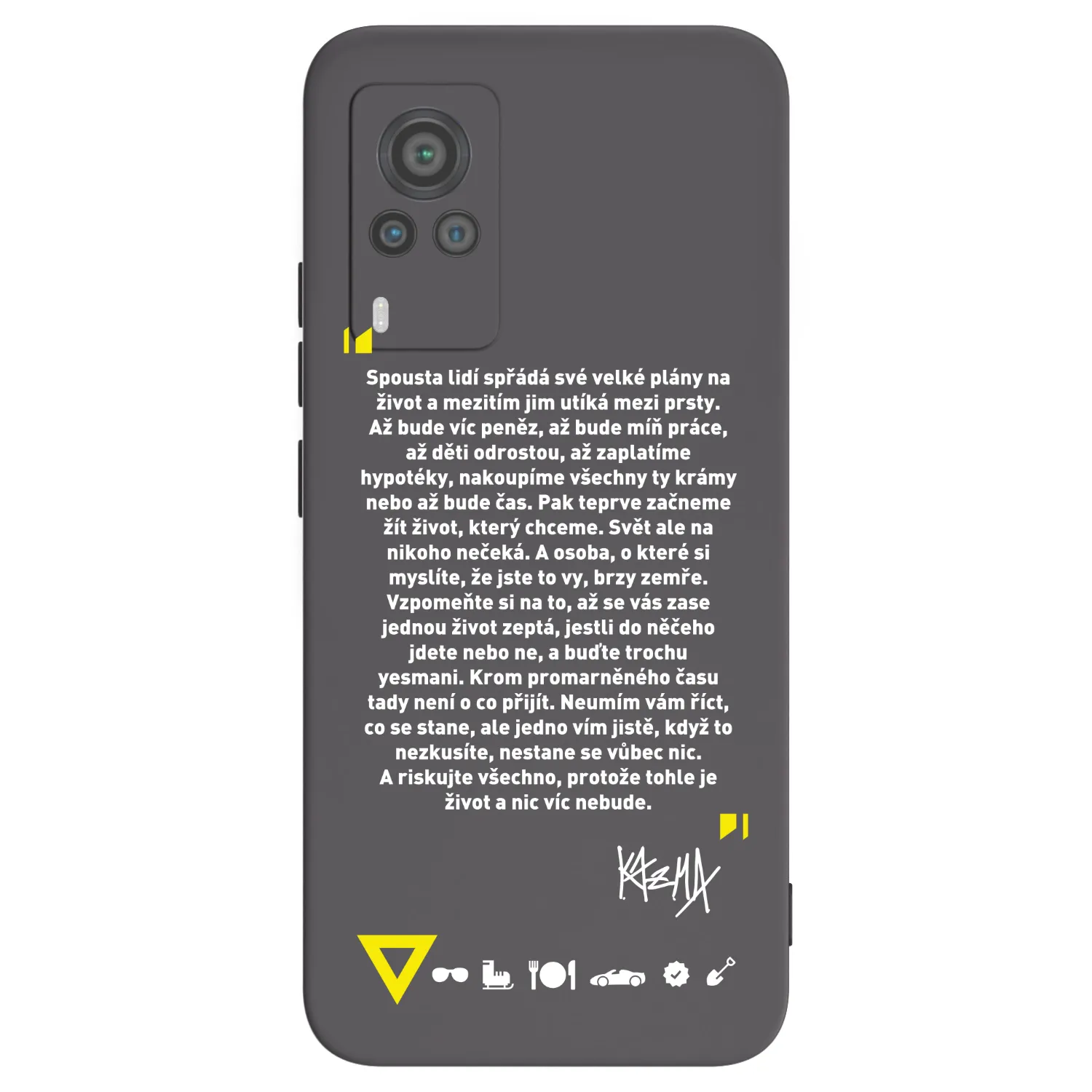 Picasee silikonový černý obal pro Vivo X60 Pro 5G - Kazma - BUĎTE TROCHU YESMANI