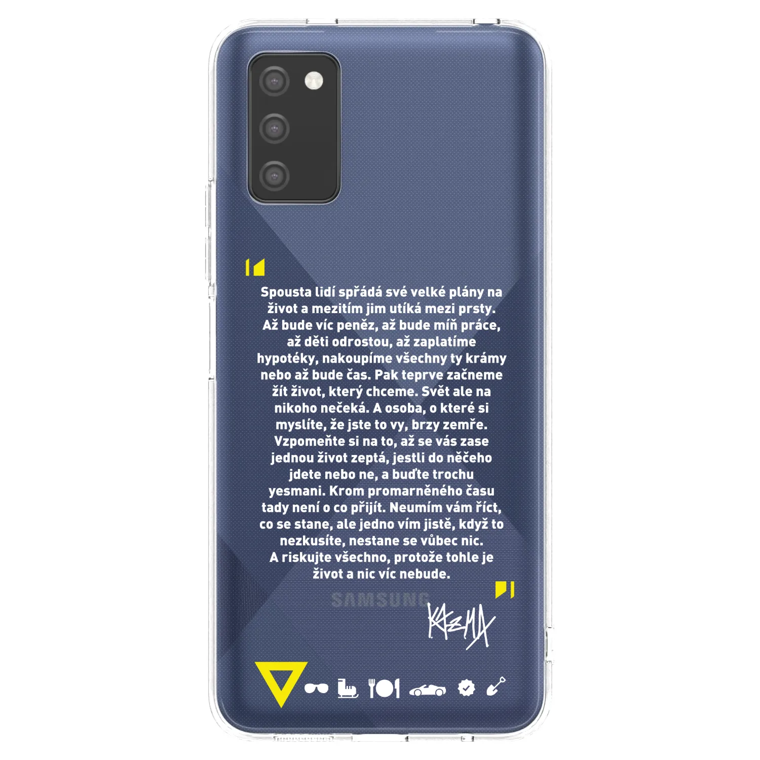 Picasee silikonový průhledný obal pro Samsung Galaxy A03s A037G - Kazma - BUĎTE TROCHU YESMANI