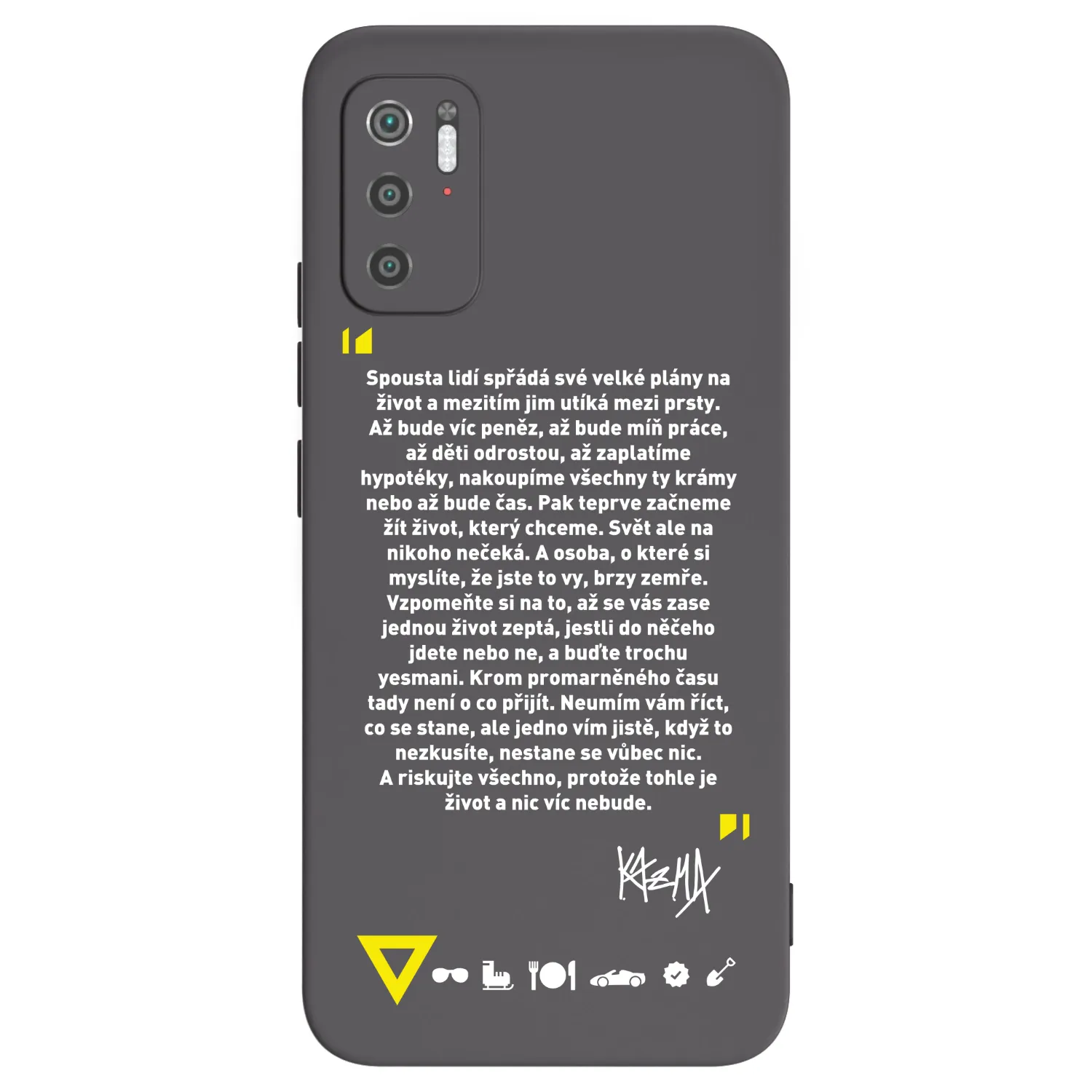 Picasee silikonový černý obal pro Xiaomi Poco M3 Pro 5G - Kazma - BUĎTE TROCHU YESMANI