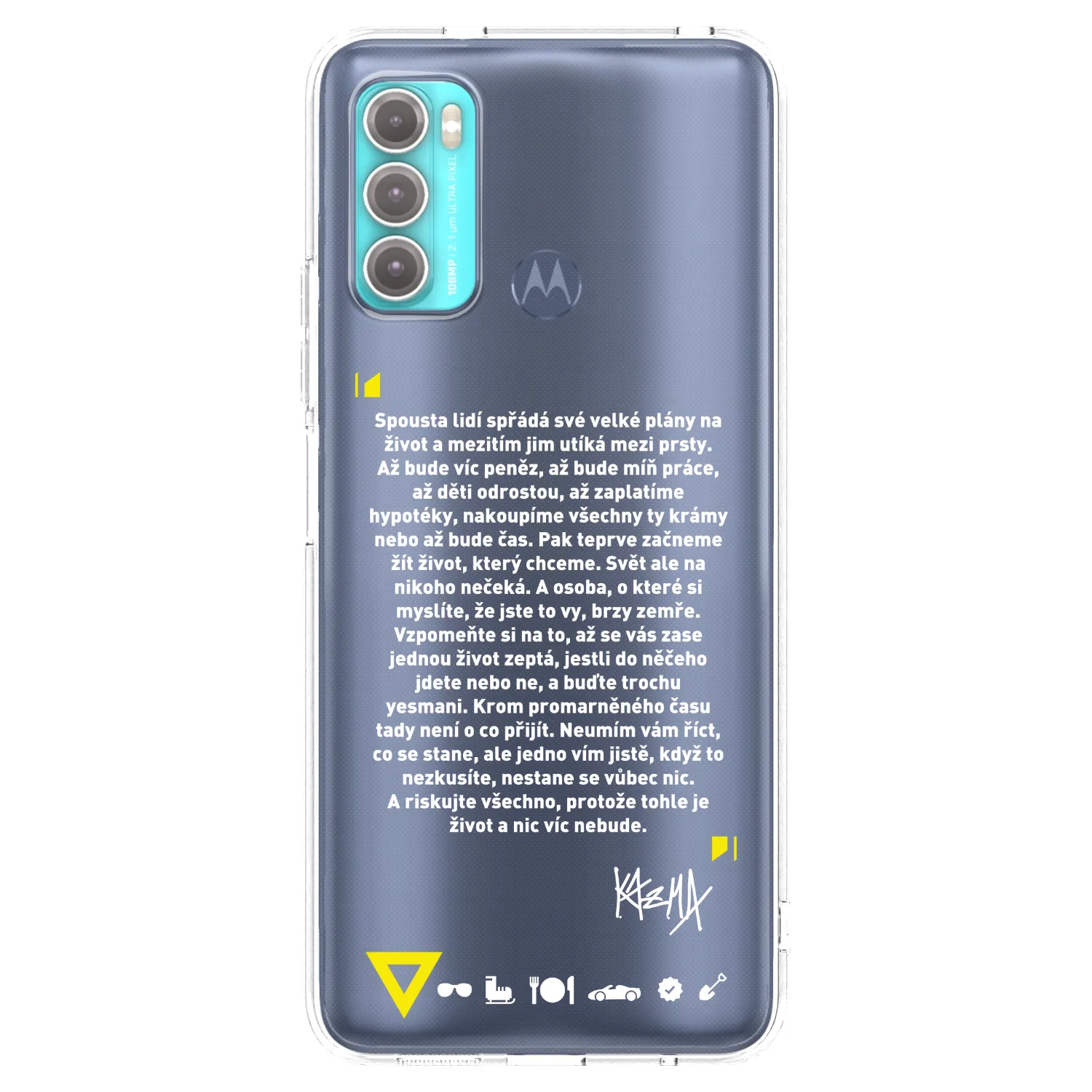Picasee silikonový průhledný obal pro Motorola Moto G60 - Kazma - BUĎTE TROCHU YESMANI