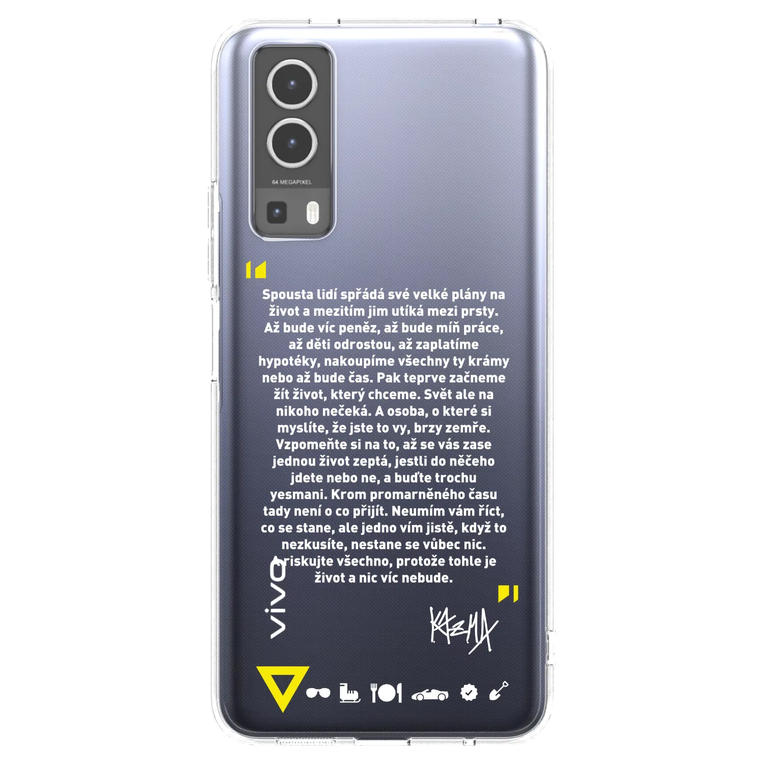 Picasee silikonový průhledný obal pro Vivo Y72 5G - Kazma - BUĎTE TROCHU YESMANI