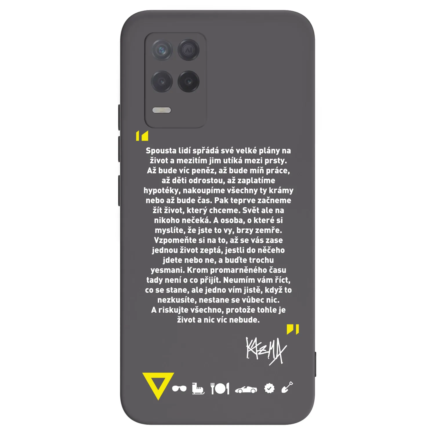 Picasee silikonový černý obal pro Realme 8 5G - Kazma - BUĎTE TROCHU YESMANI