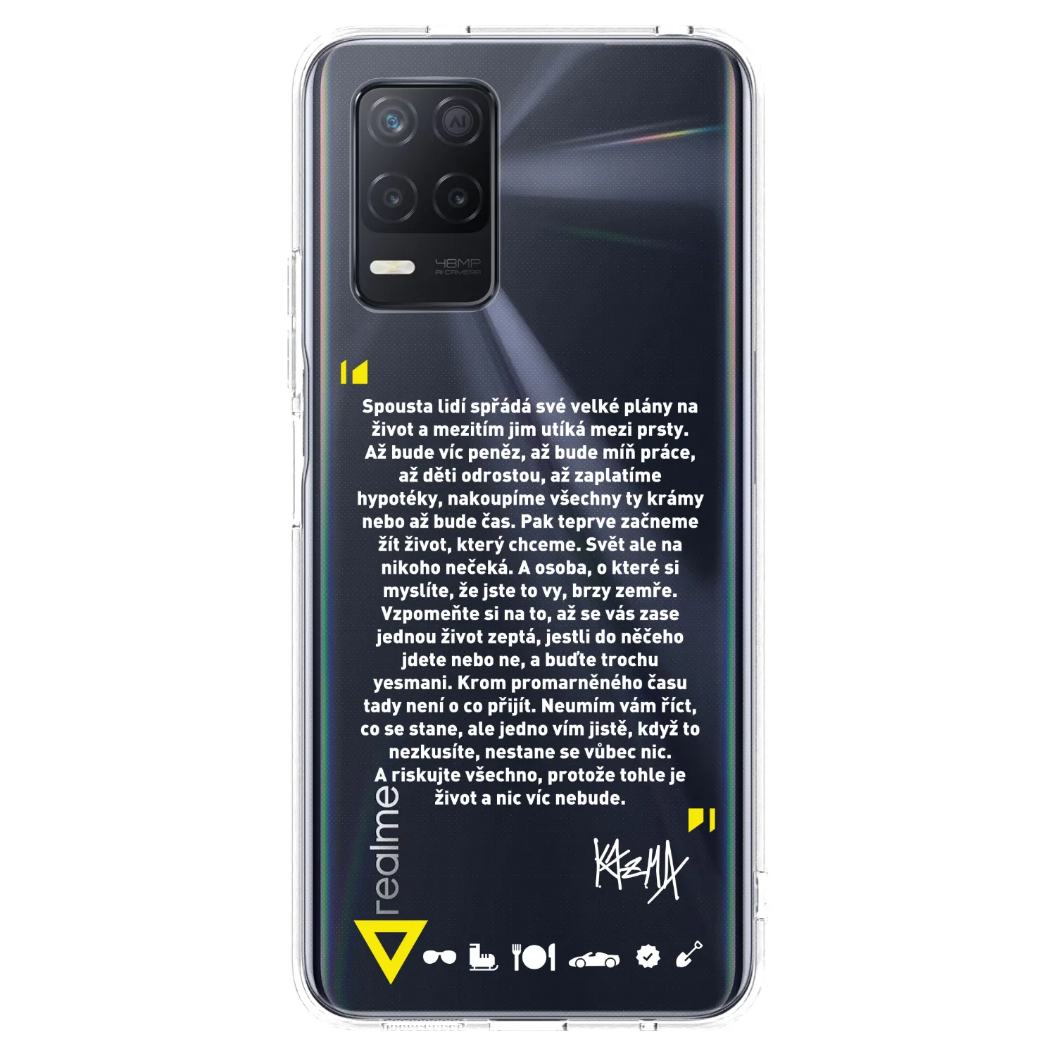 Picasee silikonový průhledný obal pro Realme 8 5G - Kazma - BUĎTE TROCHU YESMANI