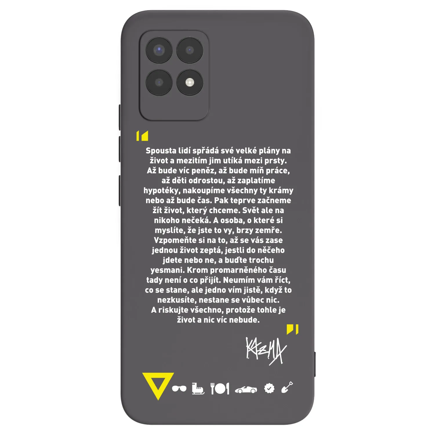 Picasee silikonový černý obal pro Realme 8i - Kazma - BUĎTE TROCHU YESMANI