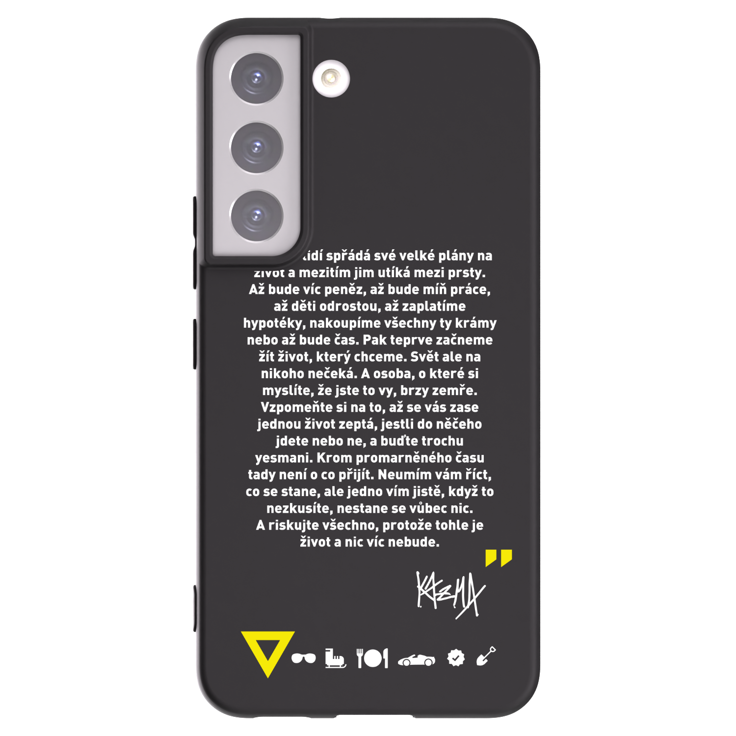 Picasee silikonový černý obal pro Samsung Galaxy S22 5G - Kazma - BUĎTE TROCHU YESMANI