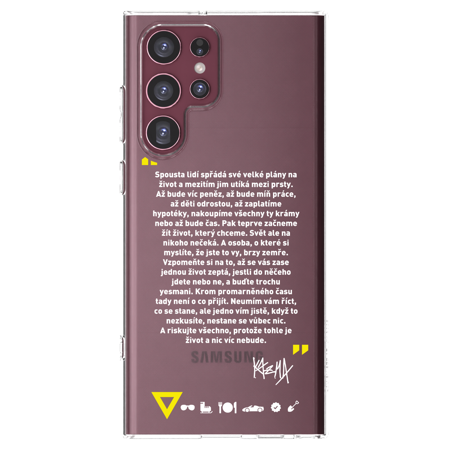 Picasee silikonový průhledný obal pro Samsung Galaxy S22 Ultra 5G - Kazma - BUĎTE TROCHU YESMANI