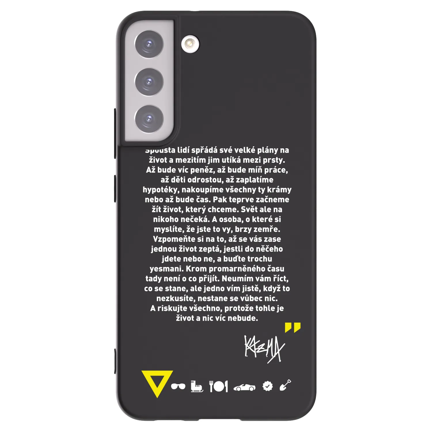 Picasee silikonový černý obal pro Samsung Galaxy S22+ 5G - Kazma - BUĎTE TROCHU YESMANI