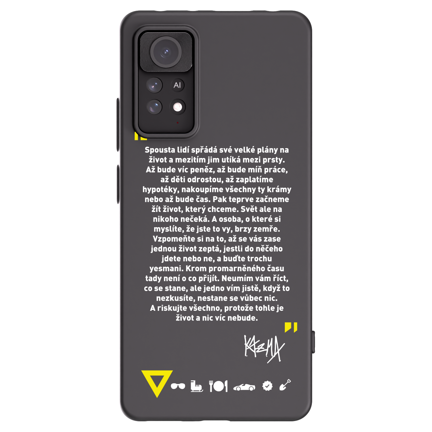 Picasee silikonový černý obal pro Xiaomi Redmi Note 11 Pro 5G - Kazma - BUĎTE TROCHU YESMANI