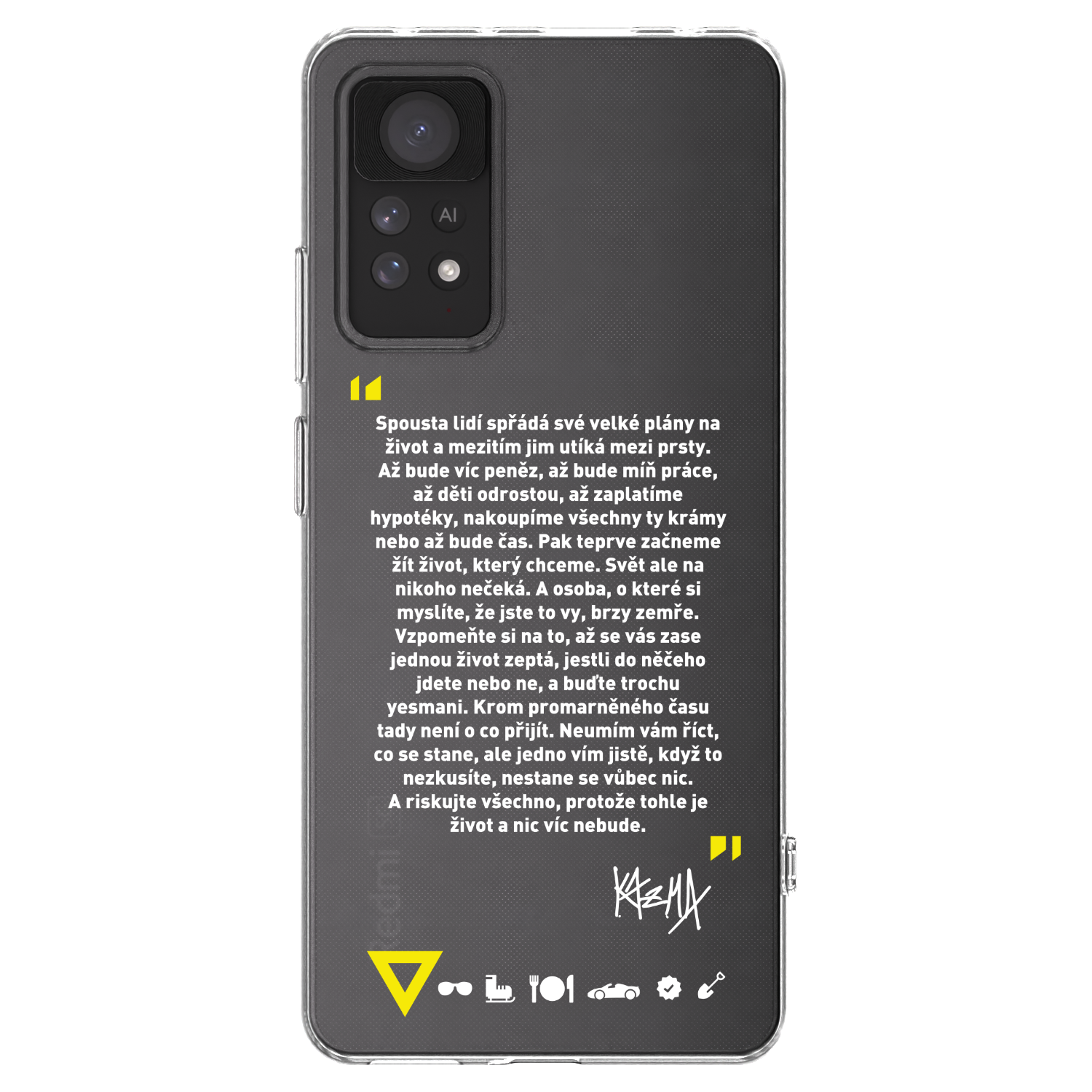 Picasee silikonový průhledný obal pro Xiaomi Redmi Note 11 Pro 5G - Kazma - BUĎTE TROCHU YESMANI