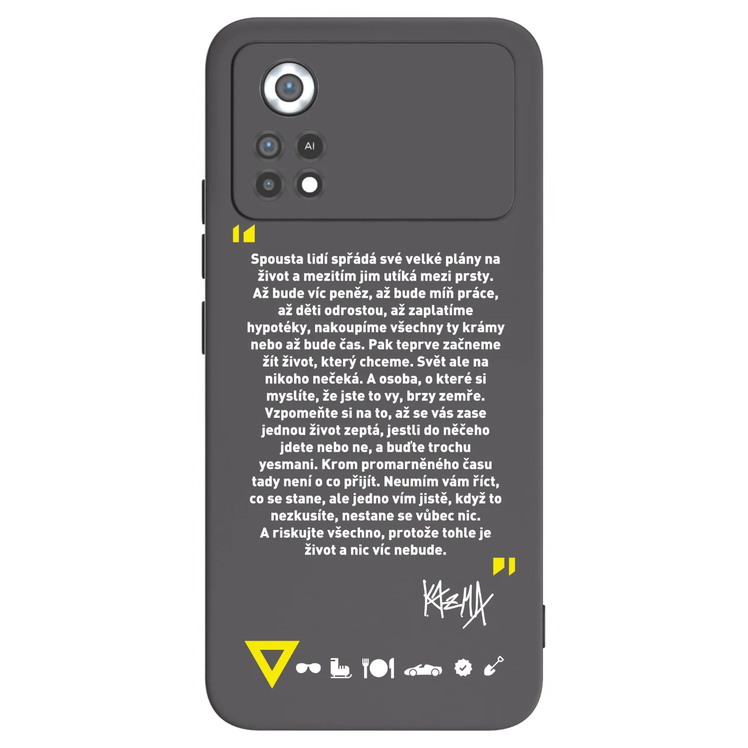 Picasee silikonový černý obal pro Xiaomi Poco X4 Pro 5G - Kazma - BUĎTE TROCHU YESMANI