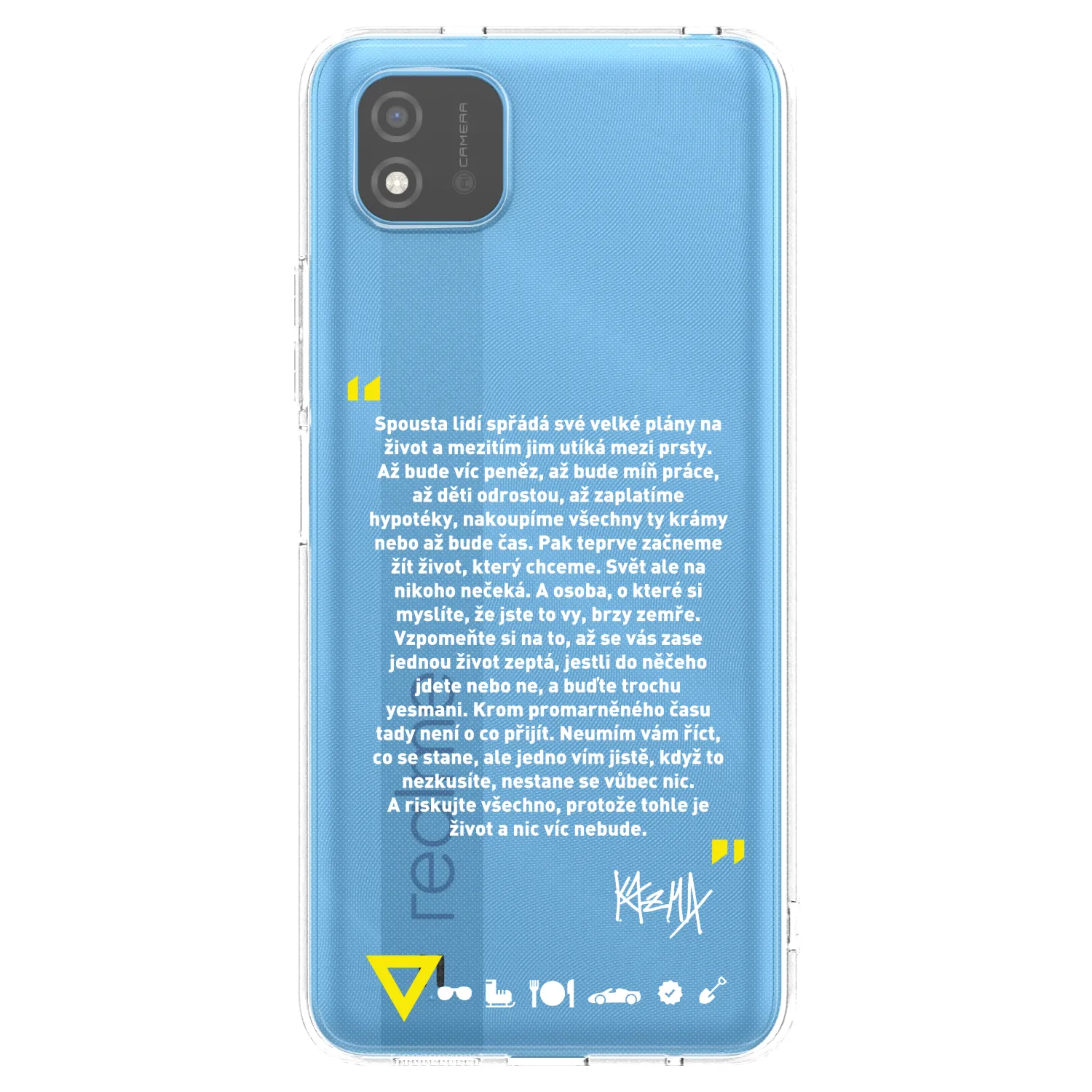 Picasee silikonový průhledný obal pro Realme C11 (2021) - Kazma - BUĎTE TROCHU YESMANI