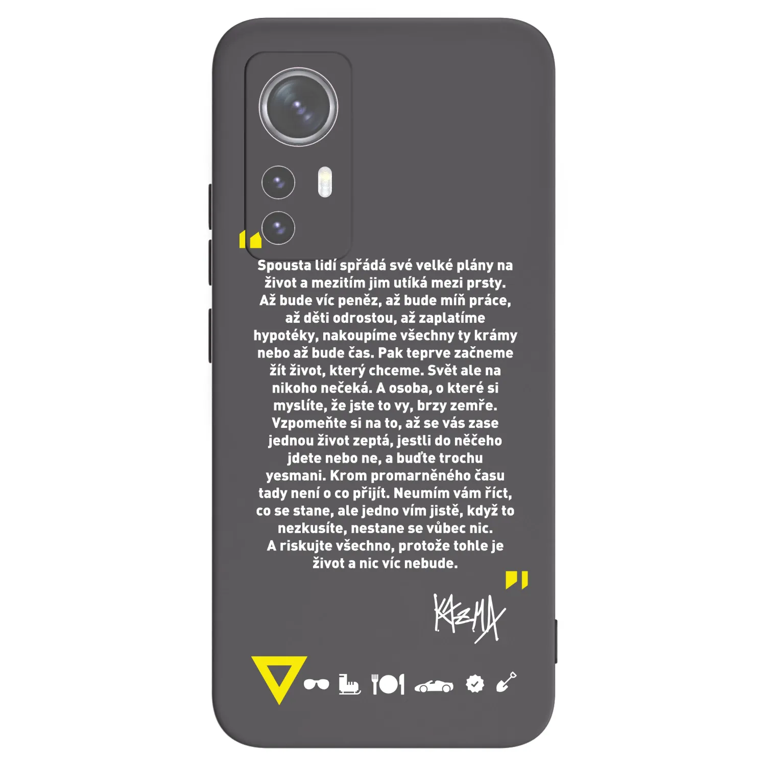 Picasee silikonový černý obal pro Xiaomi 12 - Kazma - BUĎTE TROCHU YESMANI
